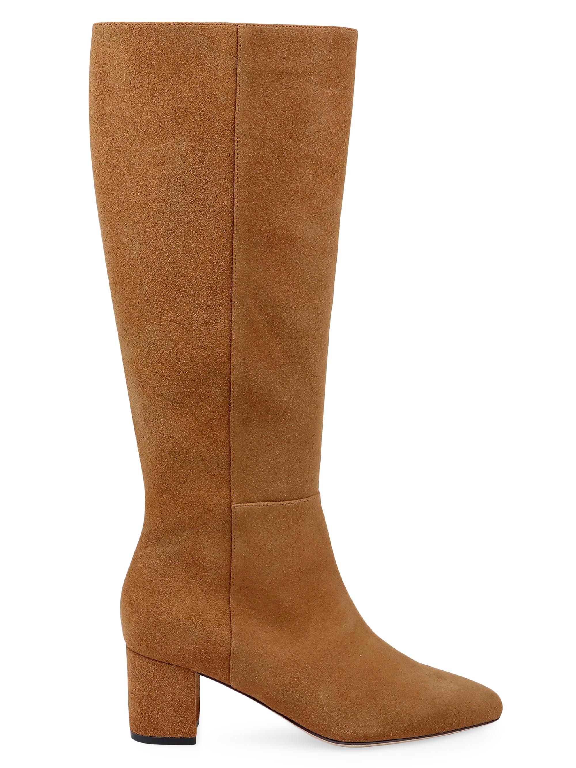 L'AGENCE Women's Eugenie 60MM Suede Boots - Biscotti