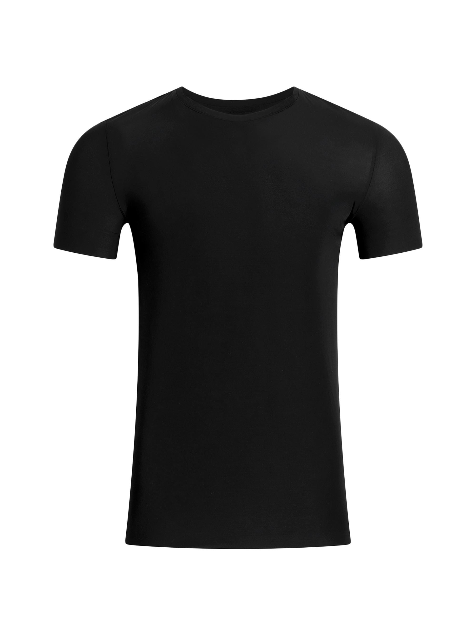 Commando Men's Classic Microfiber Crewneck Undershirt - Black