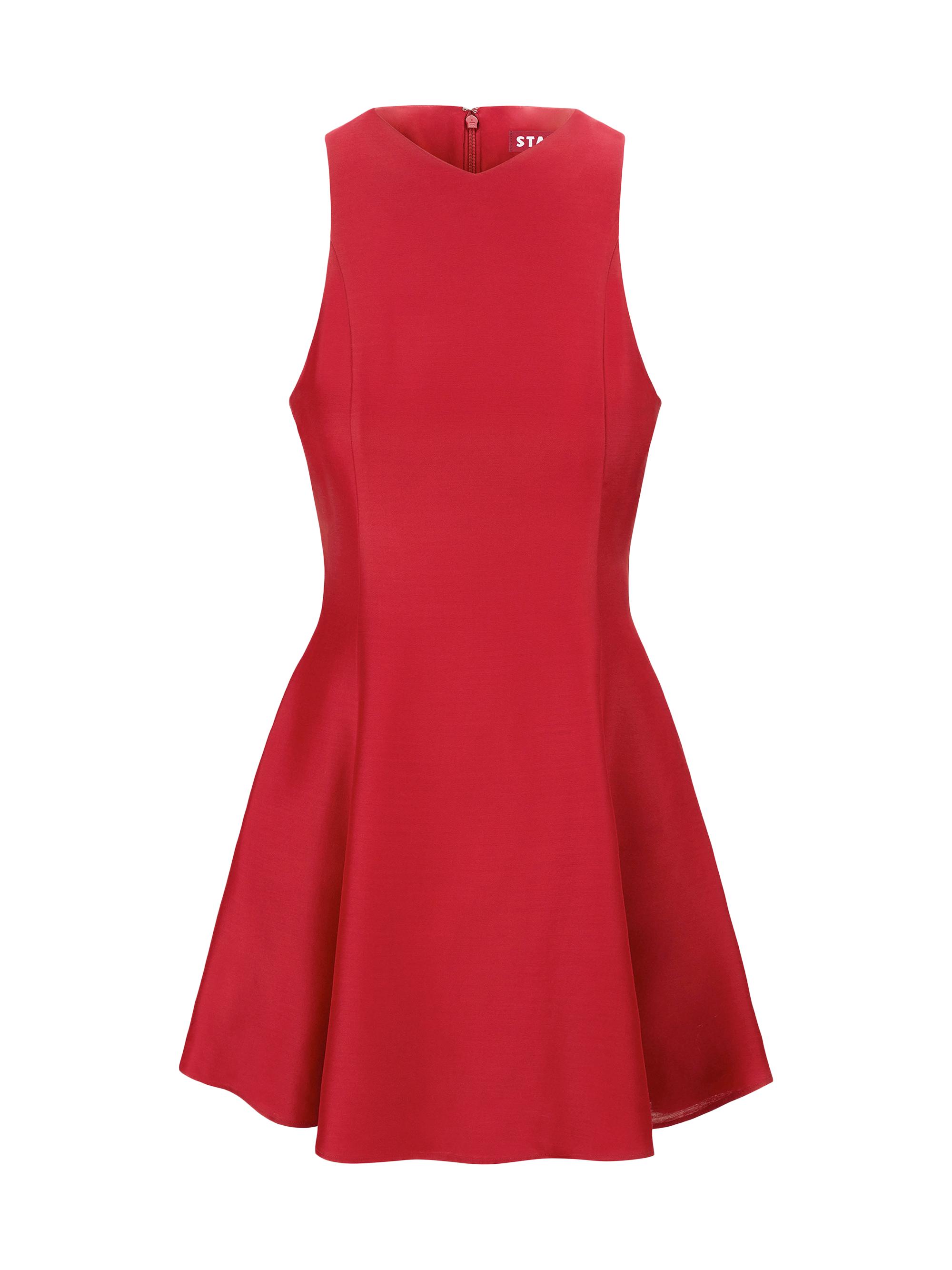 Staud Women's Heike Wool-Blend Fit & Flare Minidress - Rouge