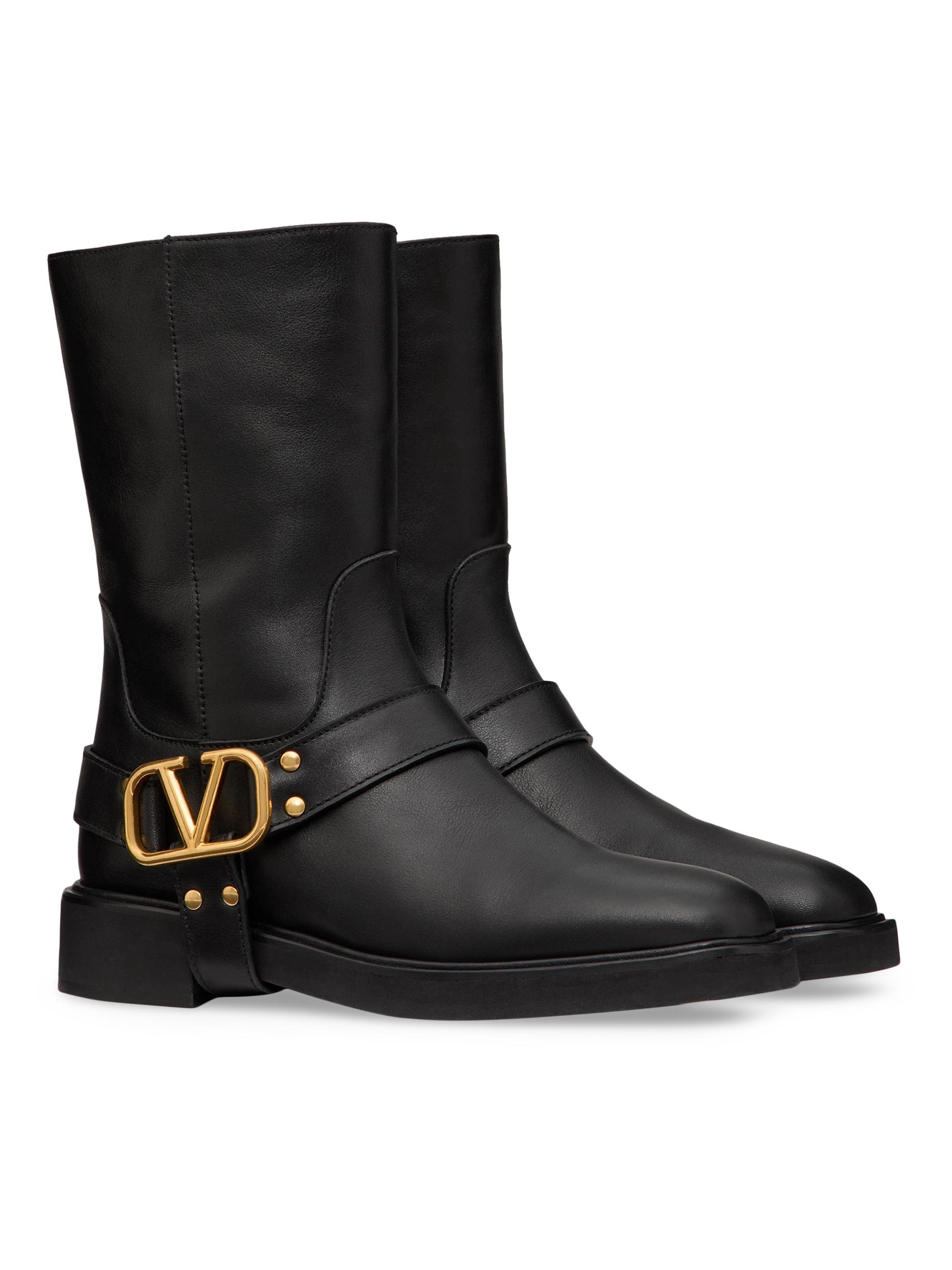 Valentino Garavani VLogo Signature Calfskin Ankle Boots 30MM
