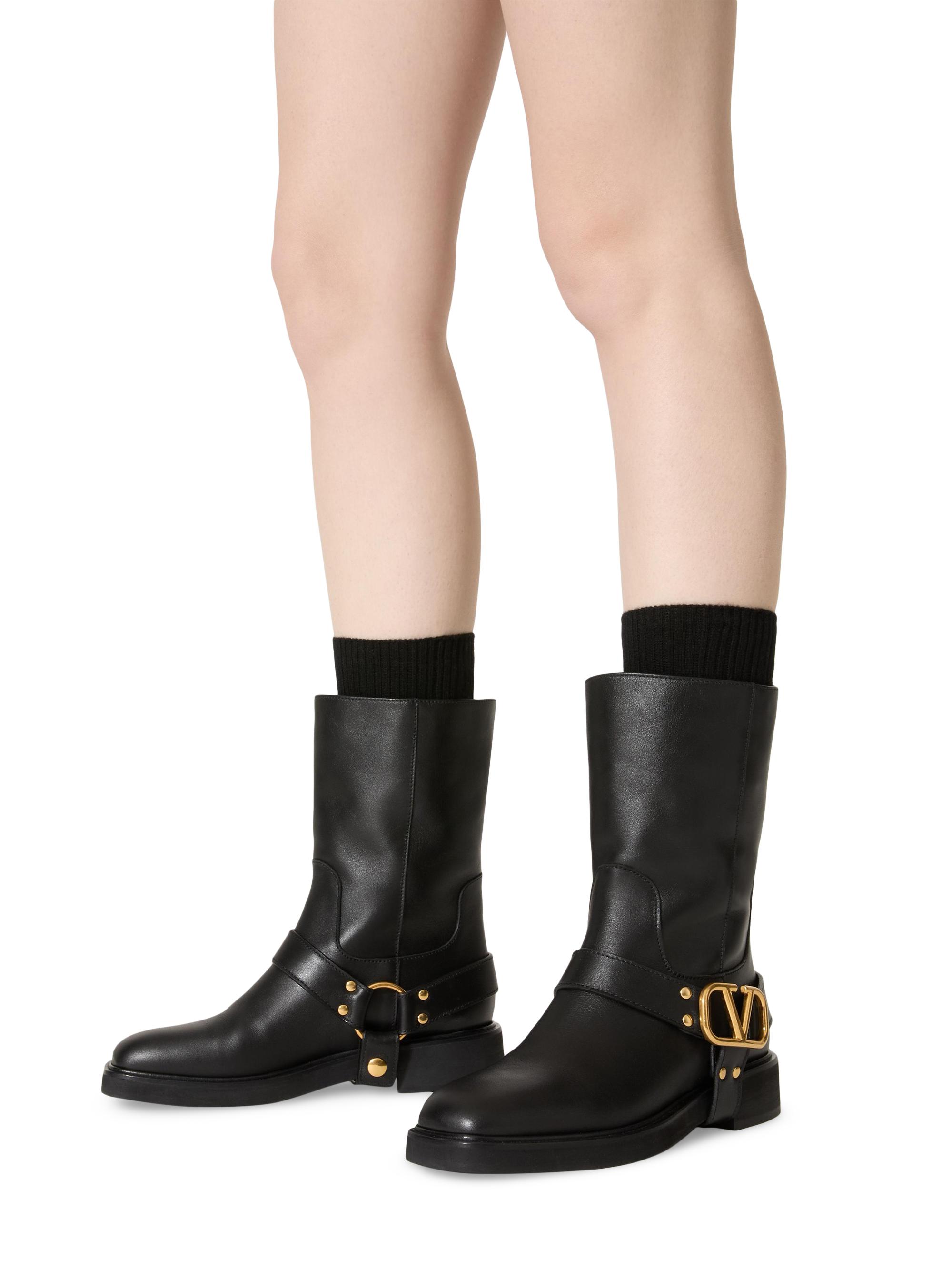 Valentino Garavani VLogo Signature Calfskin Ankle Boots 30MM