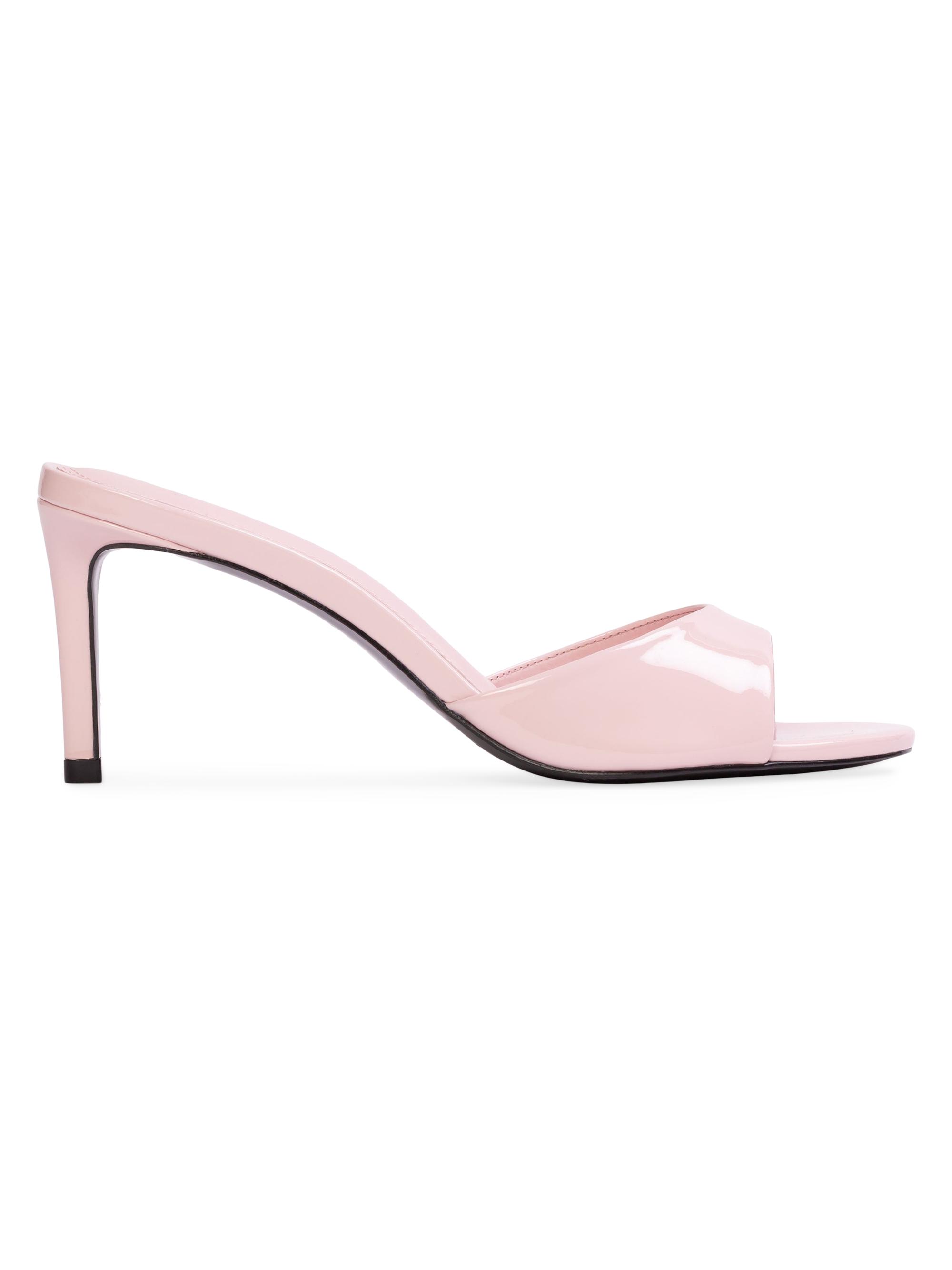 Black Suede Studio Women's Freddie 65MM Patent Leather Mules - Powder Pink Patent Leather