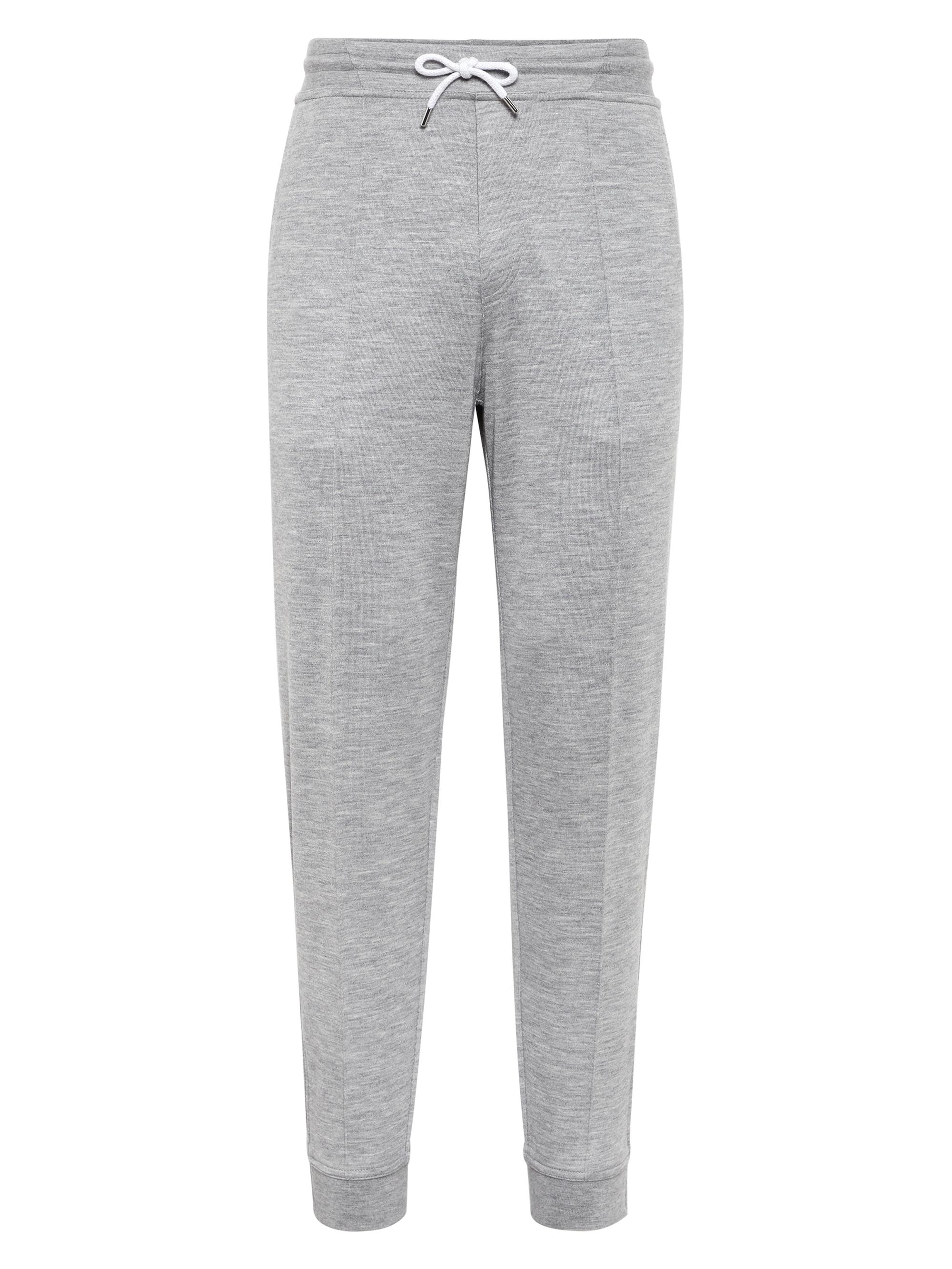 Brunello Cucinelli Men's French Terry Trousers with Crete Detail - Grey