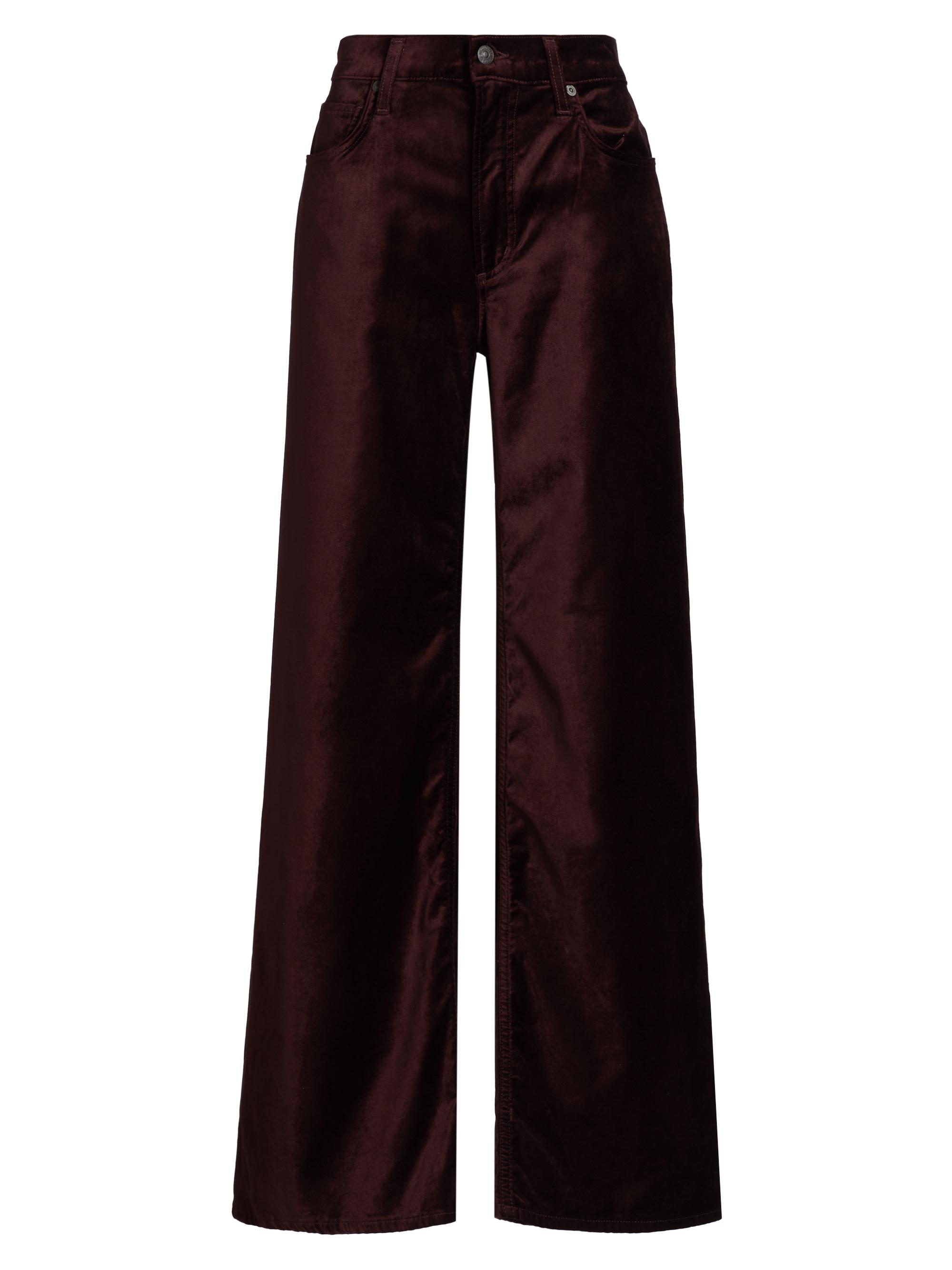 Citizens of Humanity Women's Loli Velvet High-Rise Wide-Leg Jeans - Burgundy