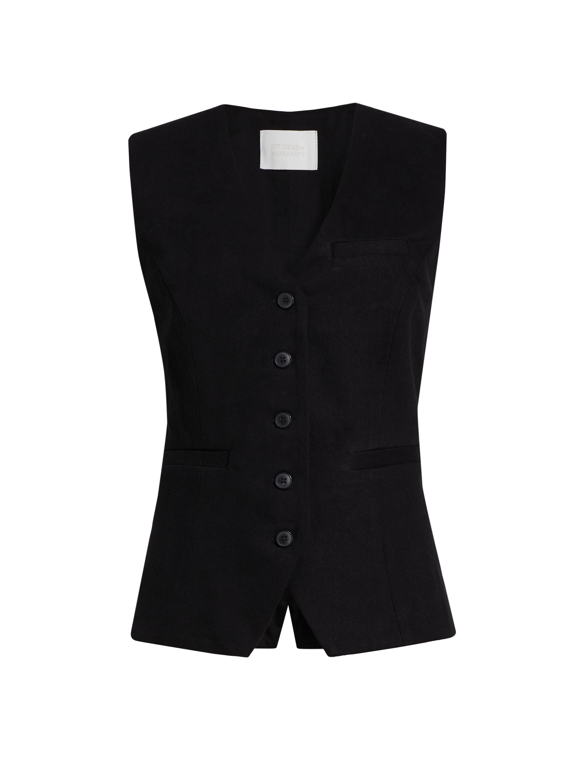 Citizens of Humanity Women's Jasmin Long Cotton Vest - Black