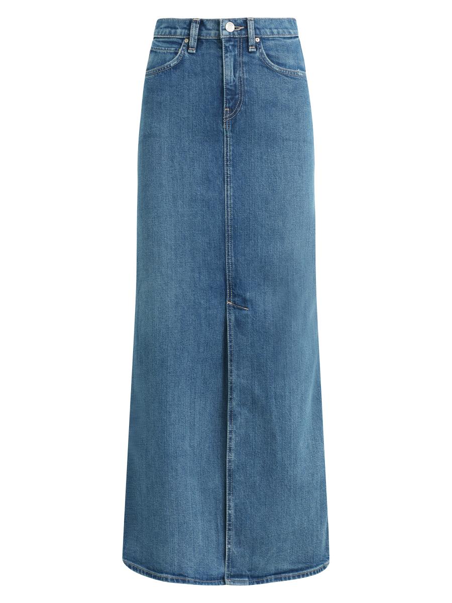 Hudson Jeans Reconstructed Denim Midi-Skirt | Saks Fifth Avenue