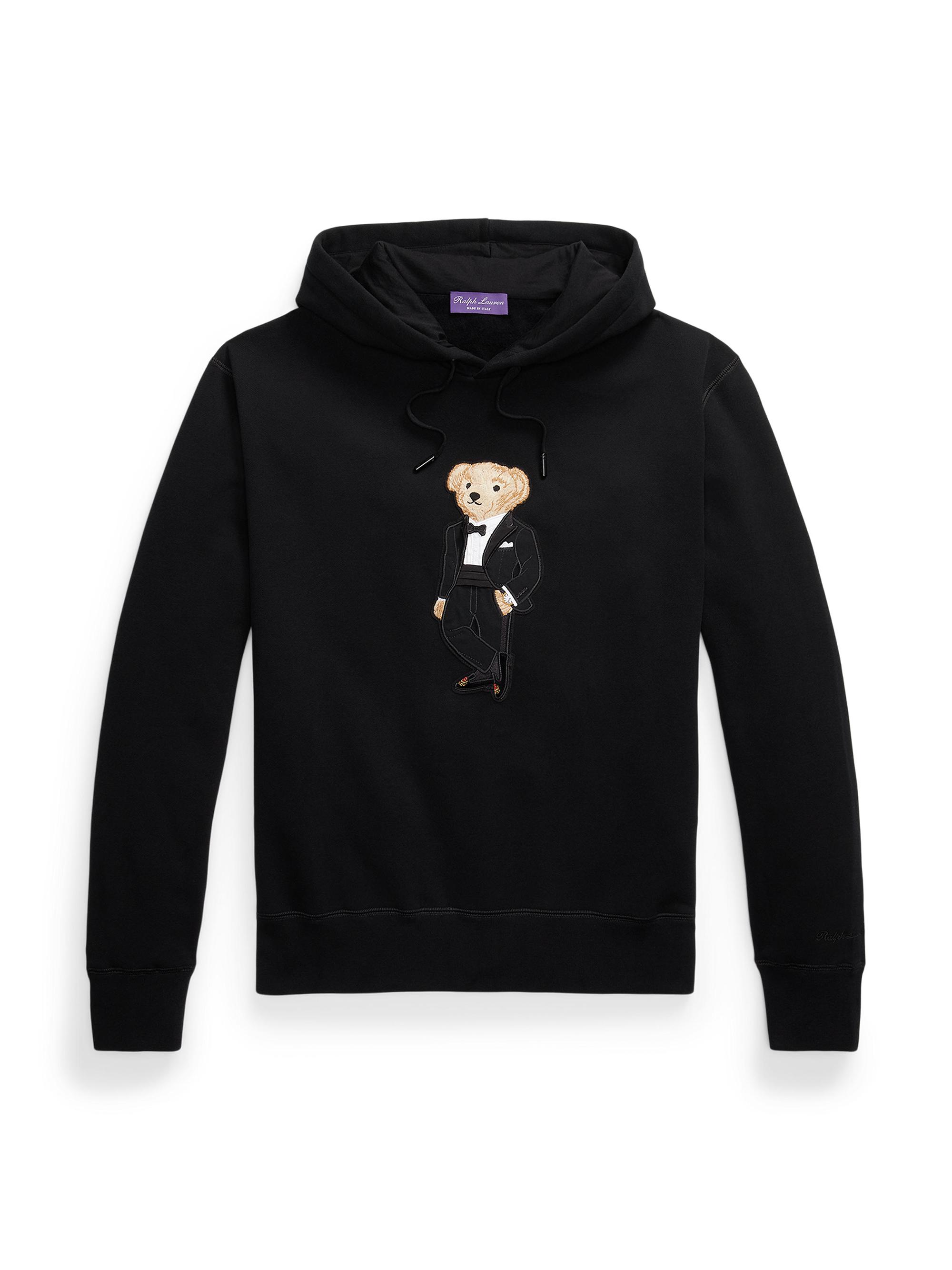 Ralph Lauren Purple Label Men's Bear Lux Fleece Hoodie - Classic Black