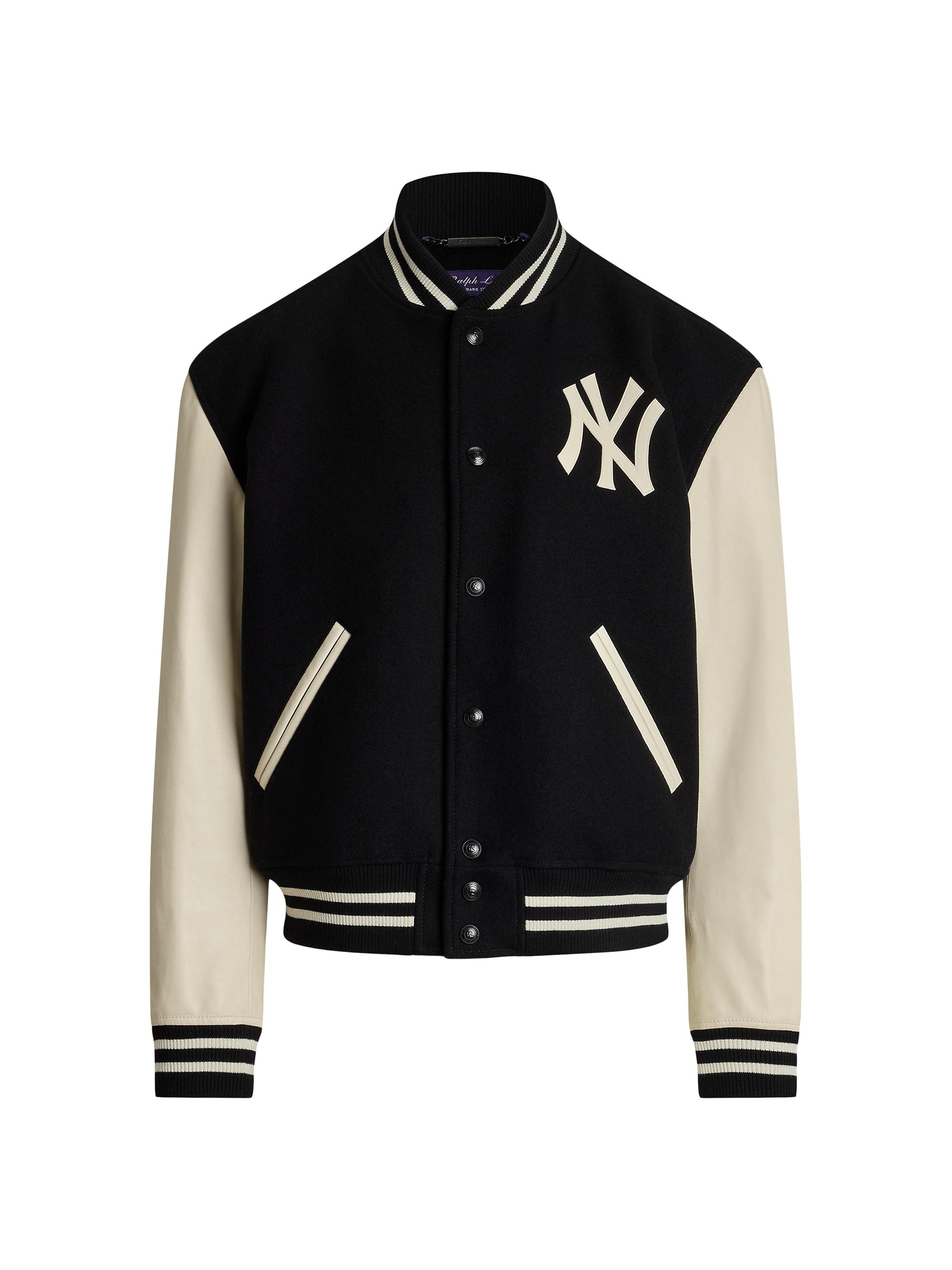 Ralph Lauren Purple Label Men's Leather Raritan Bomber Jacket - Black Multi