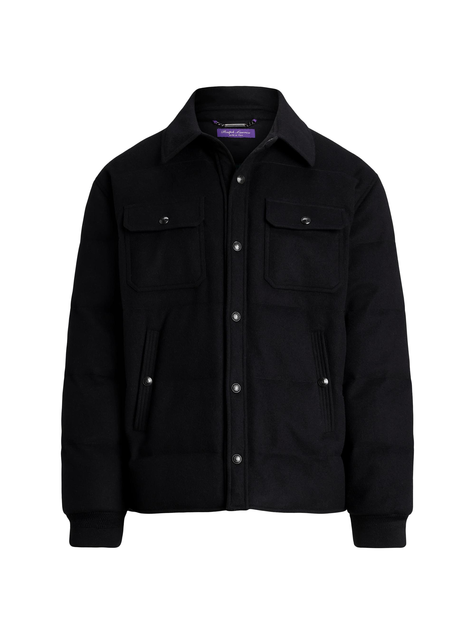 Ralph Lauren Purple Label Men's Bennett Lightweight Melton Wool-Blend Jacket - Polo Black
