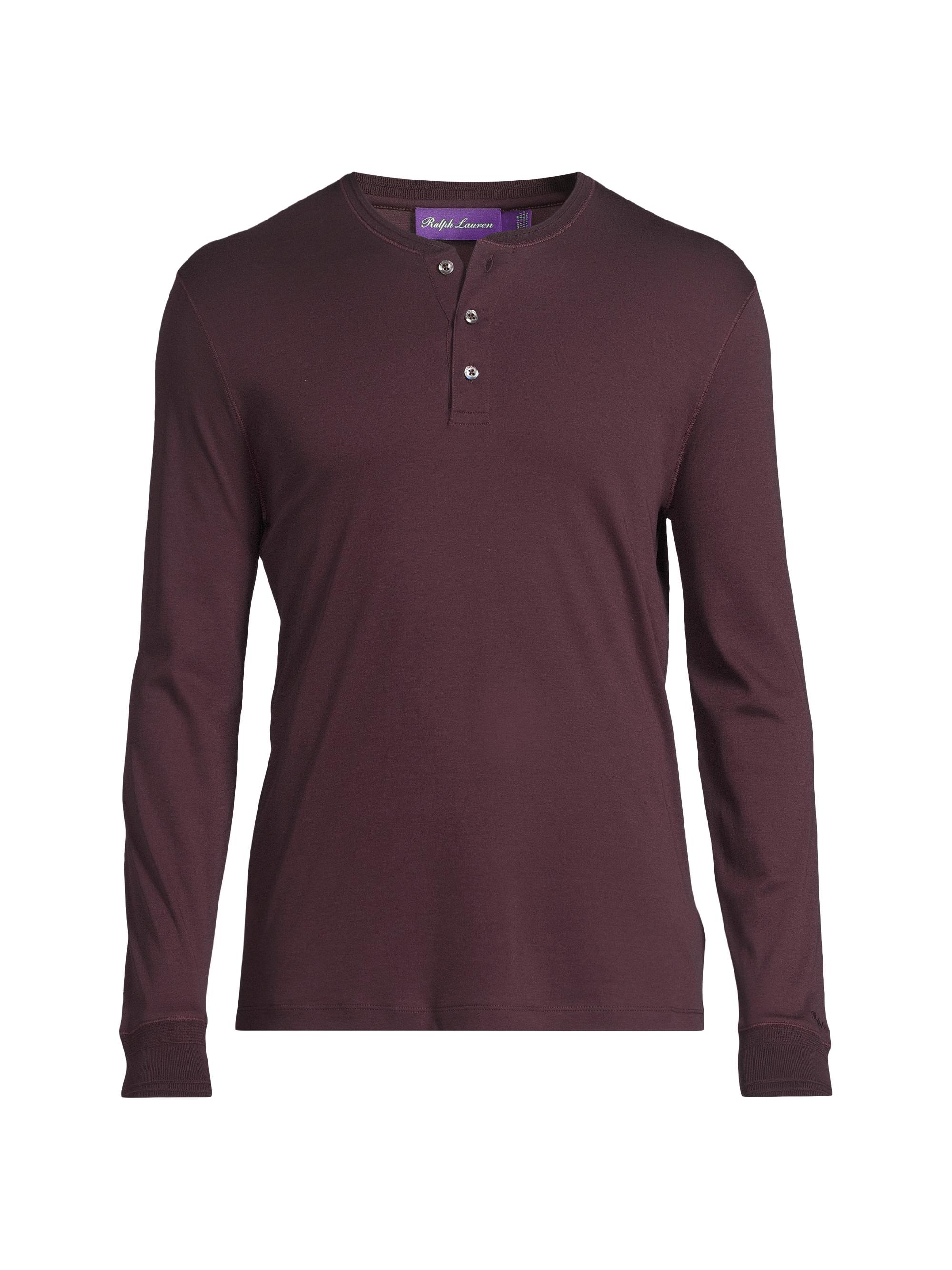Ralph Lauren Purple Label Men's Soft Touch Interlock Henley Shirt - Forest Night