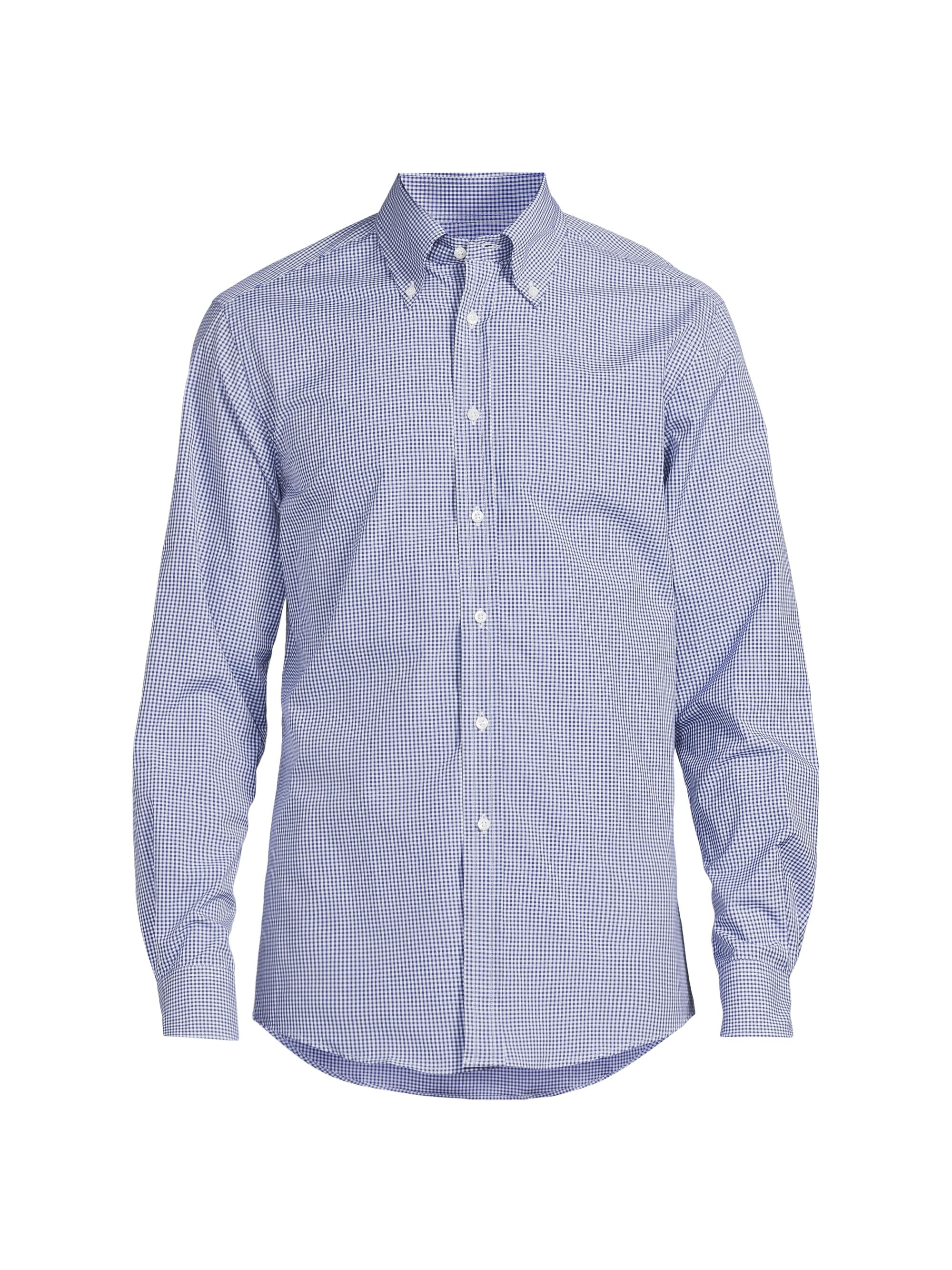 Ralph Lauren Purple Label Men's Bengal-Striped Cotton Poplin Shirt - Medium Blue