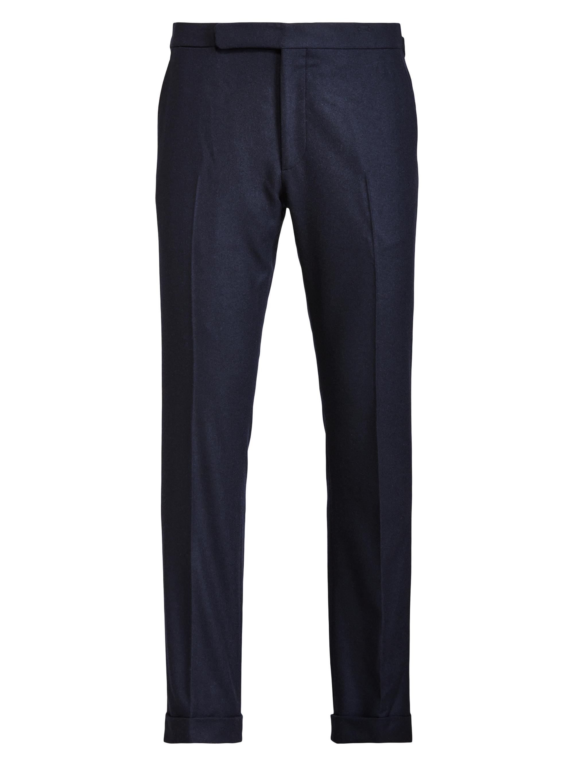 Ralph Lauren Purple Label Men's Wool Flannel Trousers - Navy