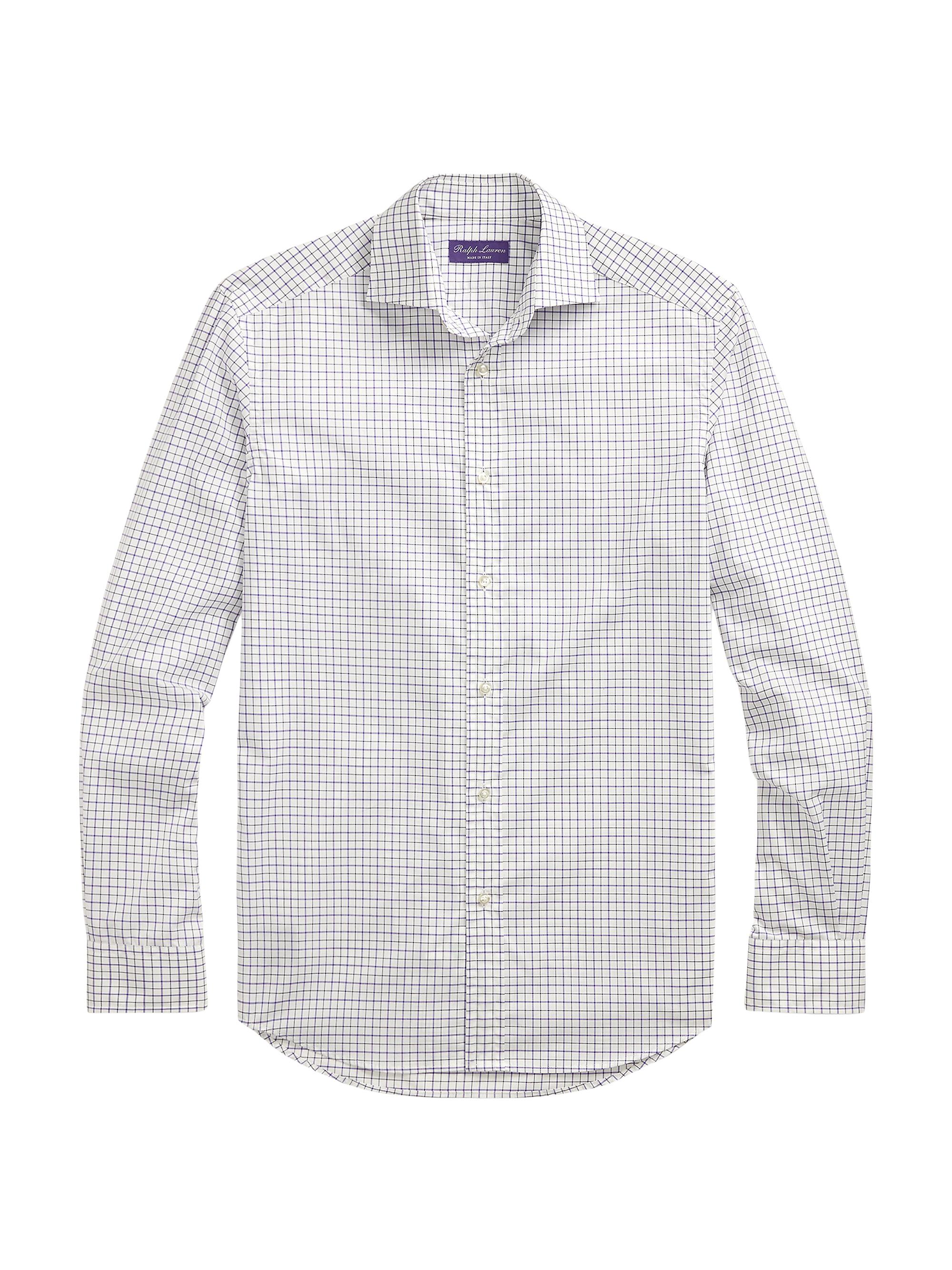 Ralph Lauren Purple Label Men's Journey Check Cotton Shirt - Navy Purple