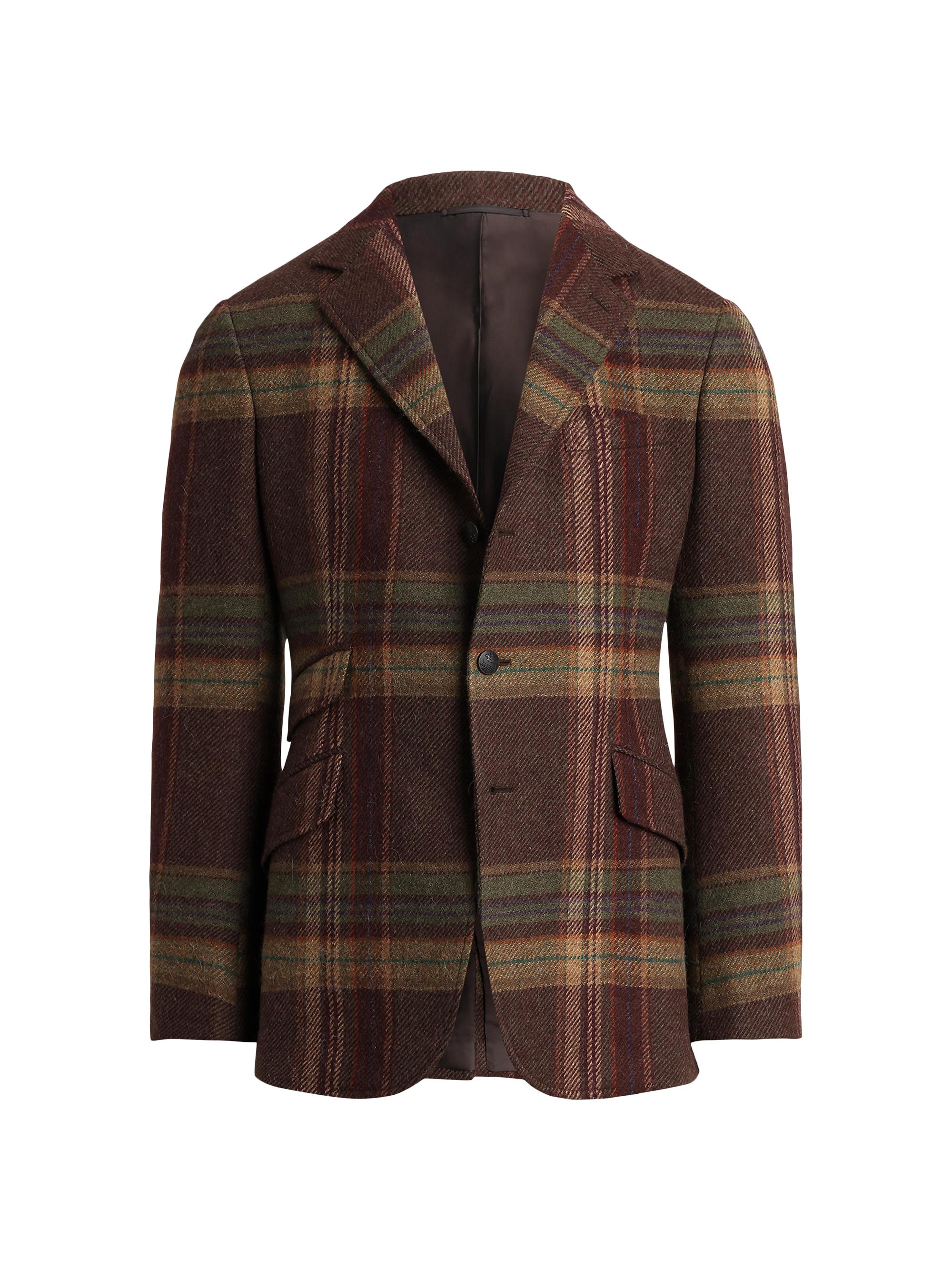 Ralph Lauren Purple Label Men's Kent Plaid Wool Single-Breasted Sport Coat - Burgundy Multi