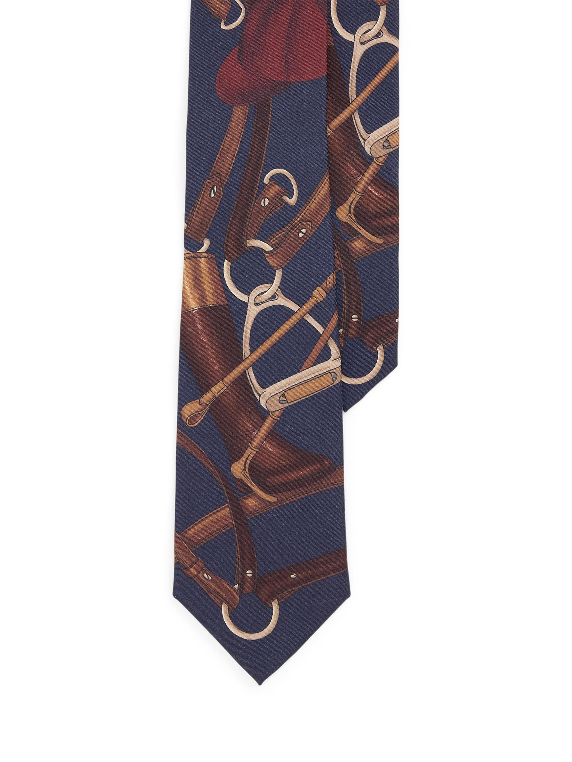 Ralph Lauren Purple Label Men's Equestrian Scenic Silk Tie - Navy Multi