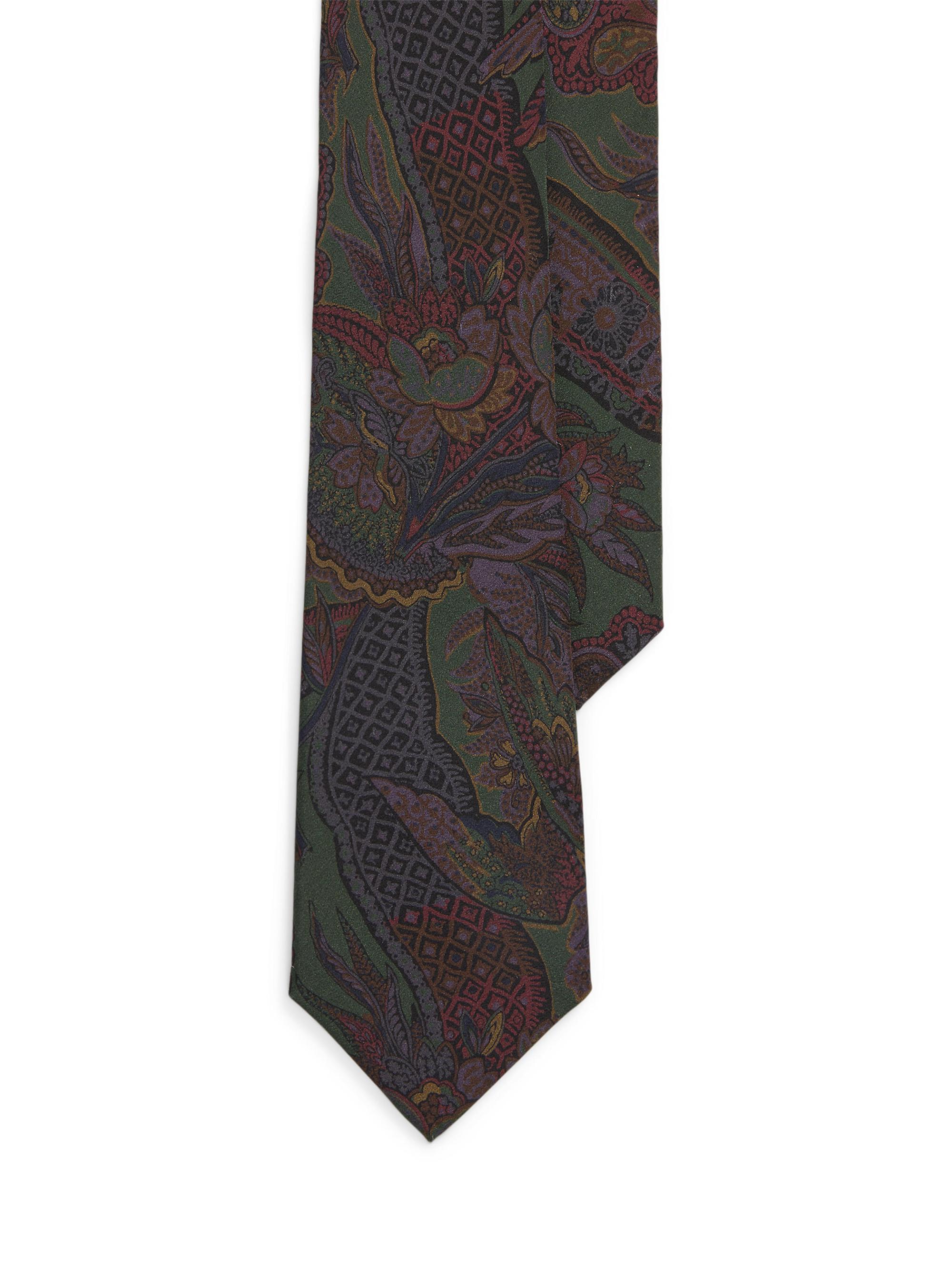 Ralph Lauren Purple Label Men's Madder Paisley Silk Tie - Green