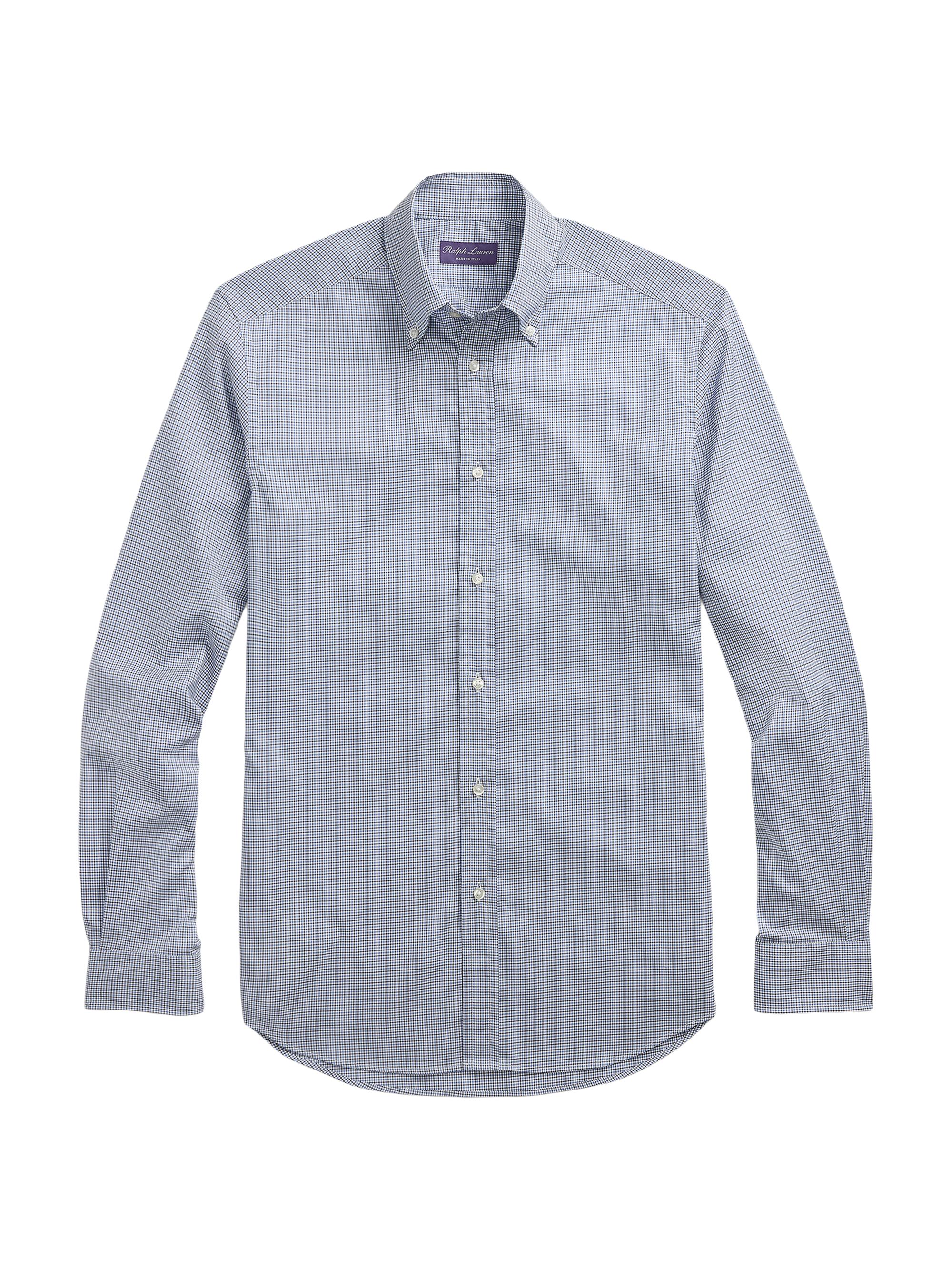 Ralph Lauren Purple Label Men's Journey Plaid Button-Down Shirt - Blue