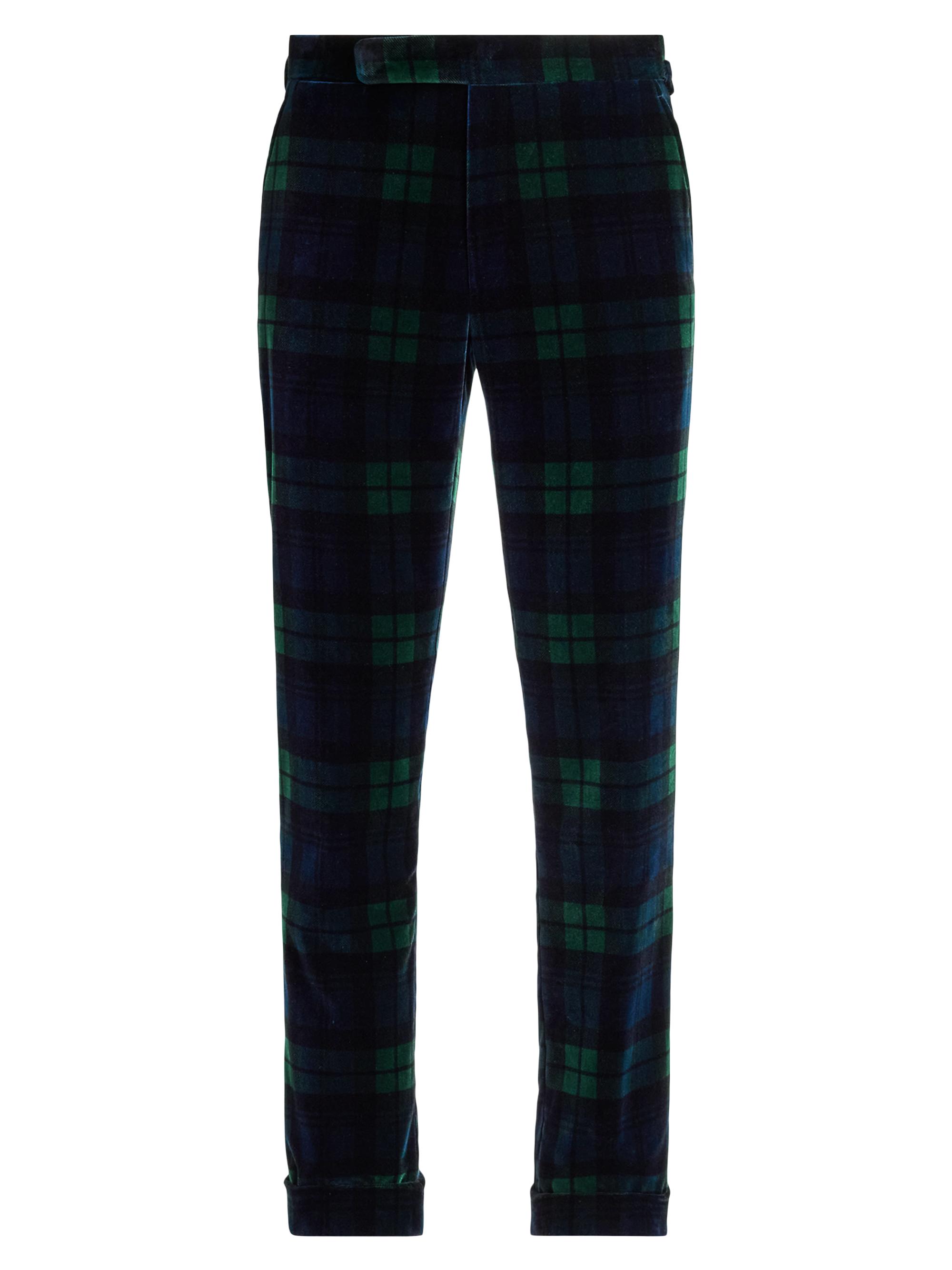 Ralph Lauren Purple Label Men's Blackwatch Tartan Velvet Trousers - Blackwatch