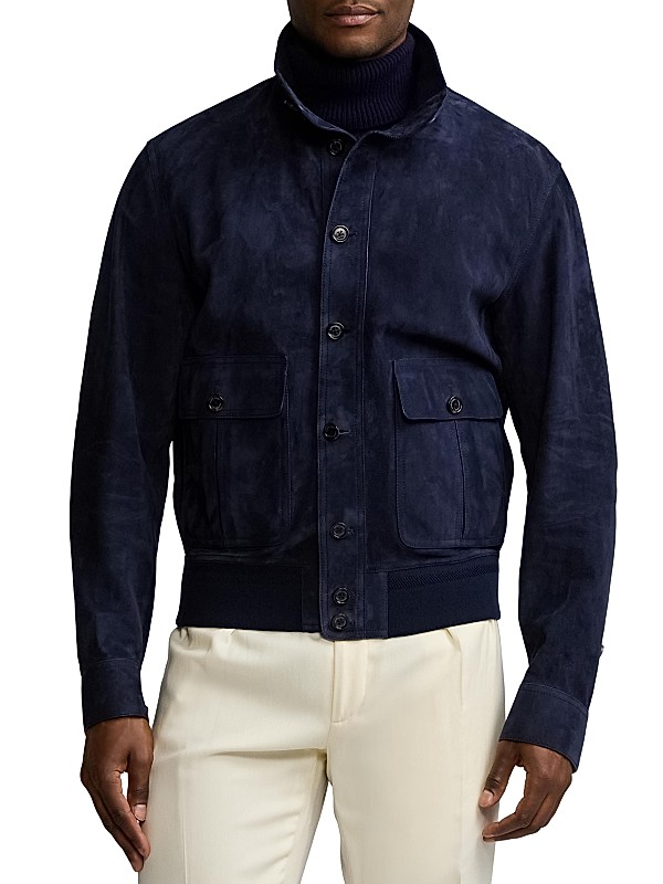 Shop Ralph Lauren Purple Label Calloway Suede Bomber Jacket Shop Ralph Lauren Purple Label Calloway Suede Bomber Jacket