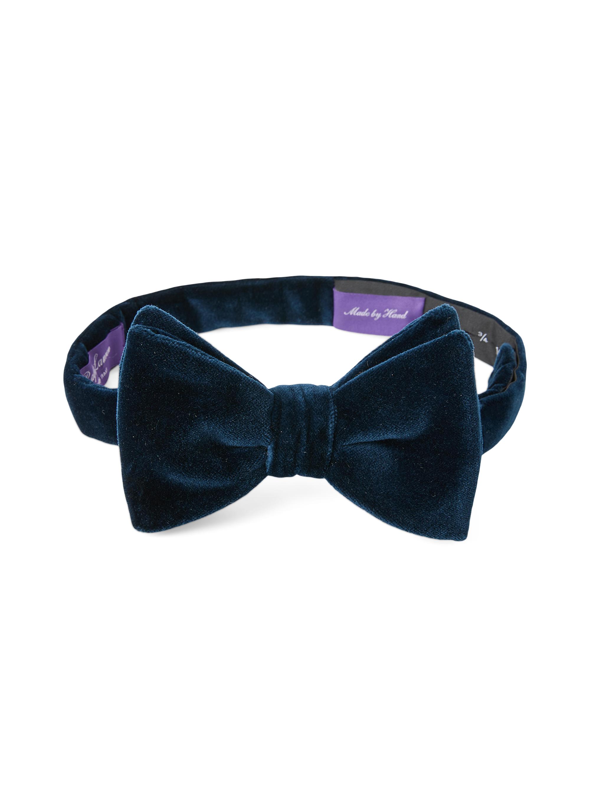 Ralph Lauren Purple Label Men's Cotton Velvet Bow Tie - Pageant Blue