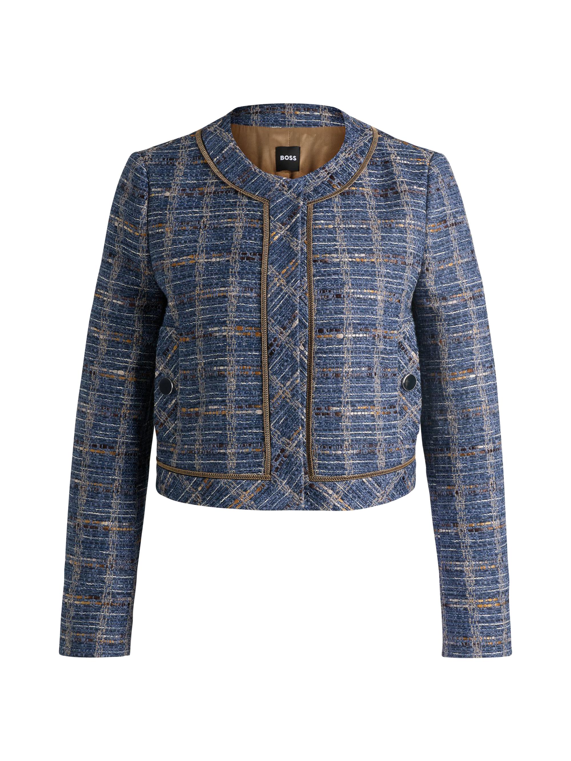BOSS Women's Regular-Fit Jacket in Check Tweed