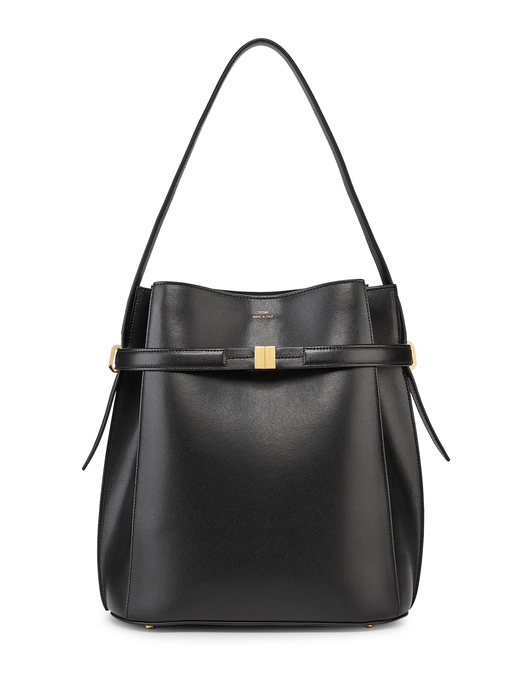 Toteme Women's Belted Leather Bucket Bag - Black