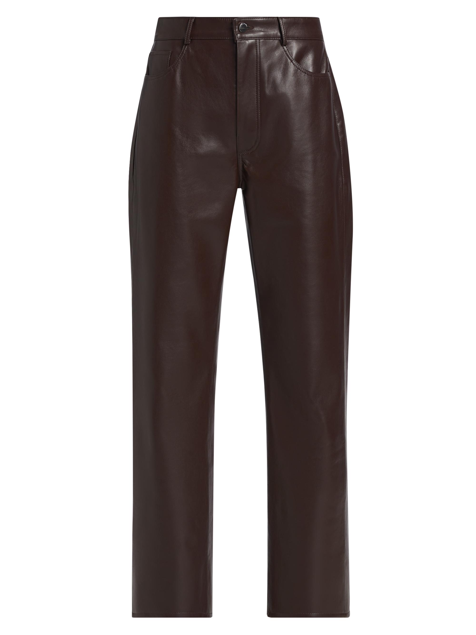 Lamarque Women's Demora Leather Straight-Leg Pants - Mahogany