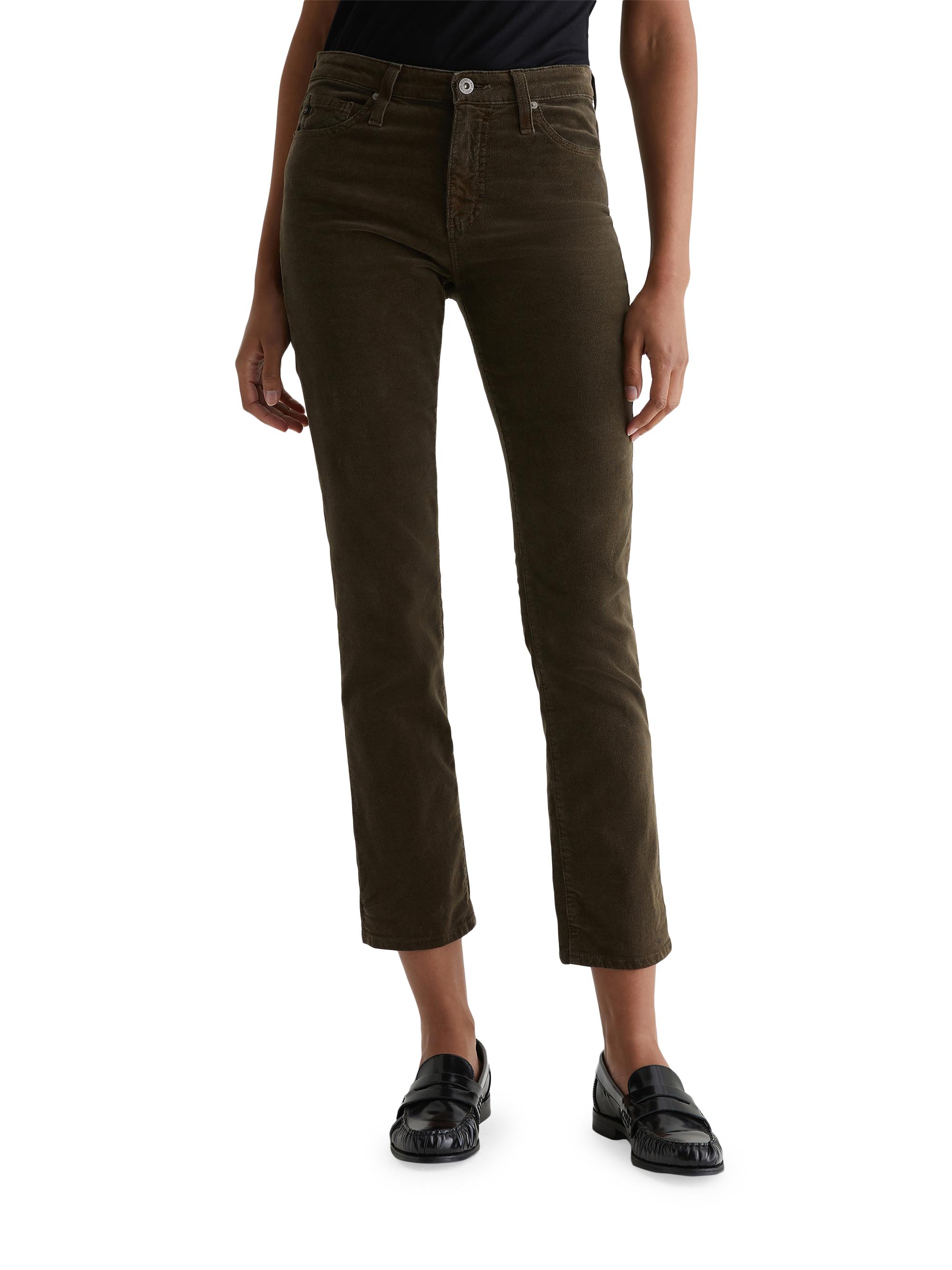 AG Jeans Women's Mari Corduroy Straight-Leg Jeans - Rich Umber