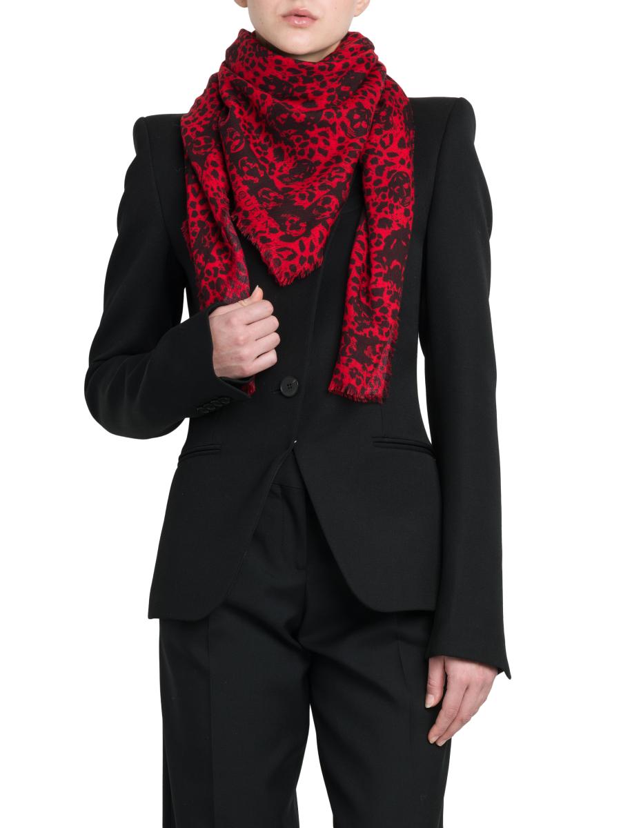 McQueen Leopard Skull Wool Scarf | Saks Fifth Avenue