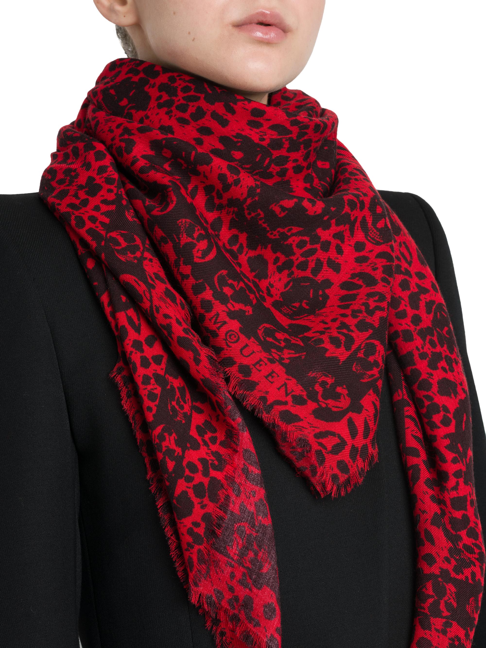McQueen Leopard Skull Wool Scarf | Saks Fifth Avenue