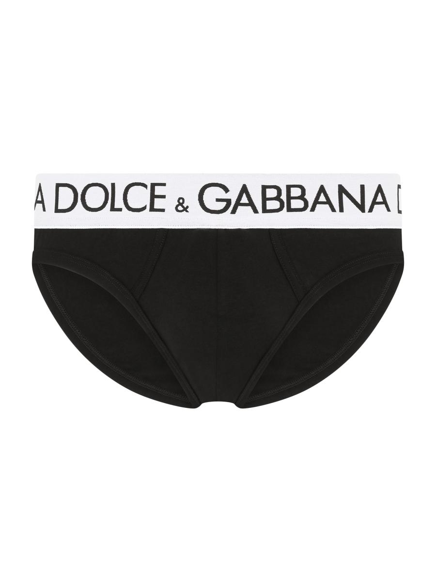 Dolce & Gabbana Black Nylon Stretch Mid Waist Panty Underwear
