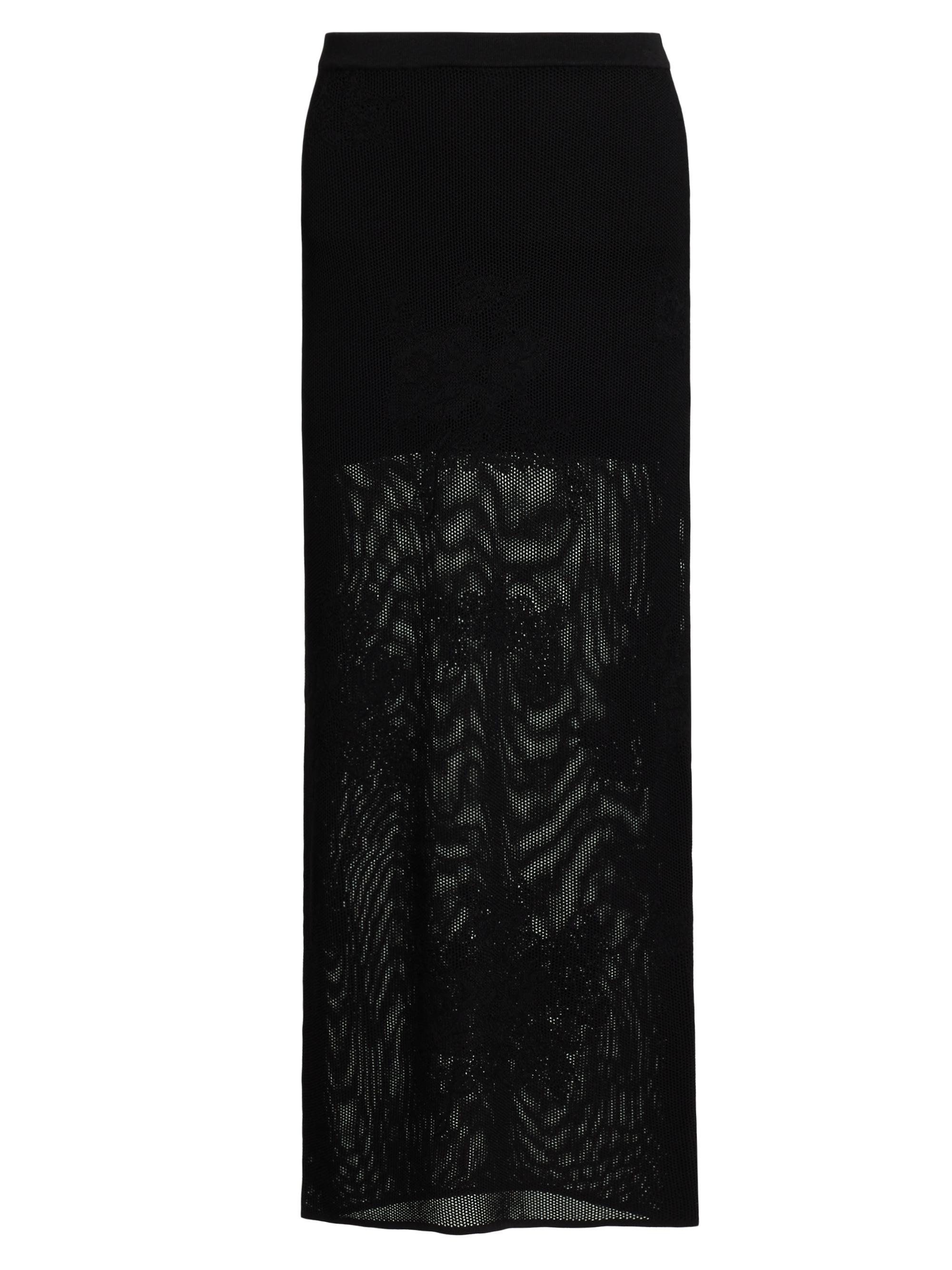 Fleur du Mal Women's Lace Pointelle Maxi Skirt - Black