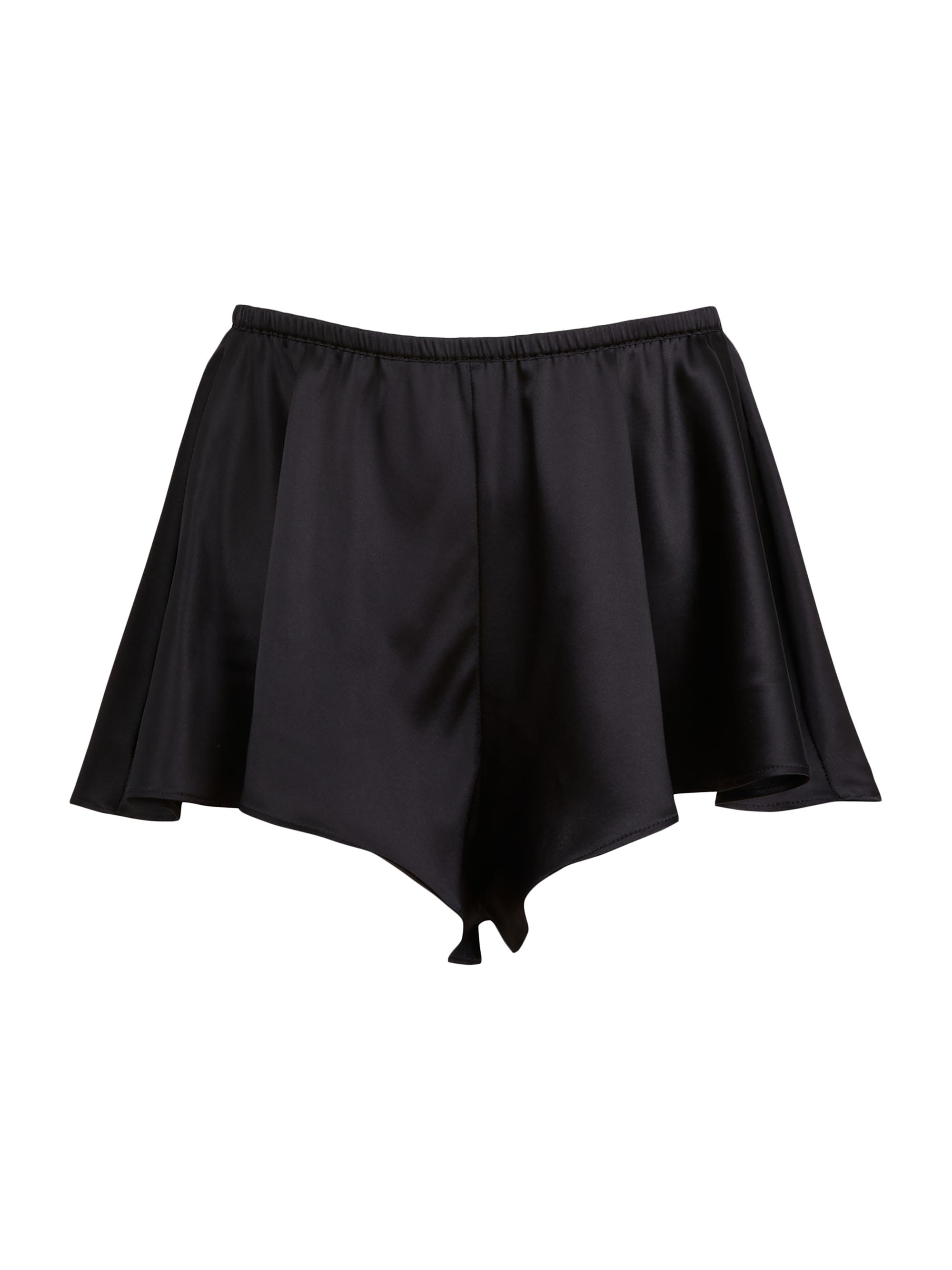 Fleur du Mal Women's Flutter Stretch-Silk Shorts - Black