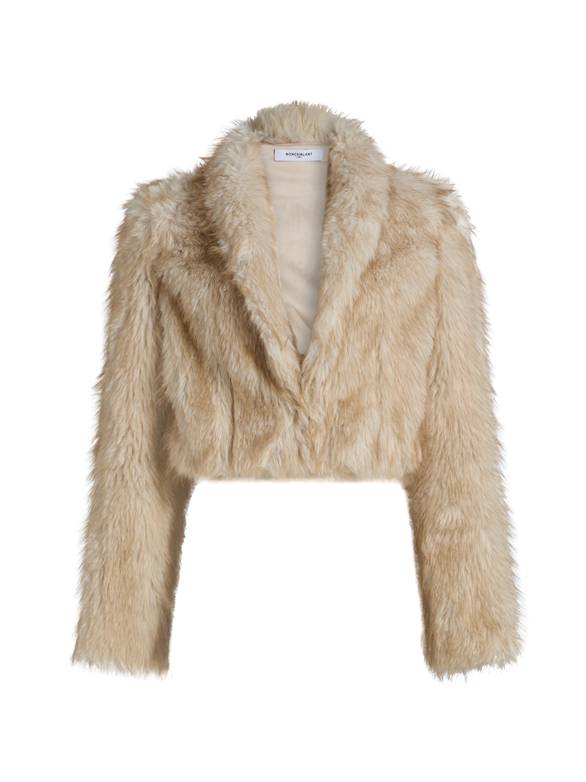L'AGENCE Davy Faux fur Cropped Jacket | Saks Fifth Avenue