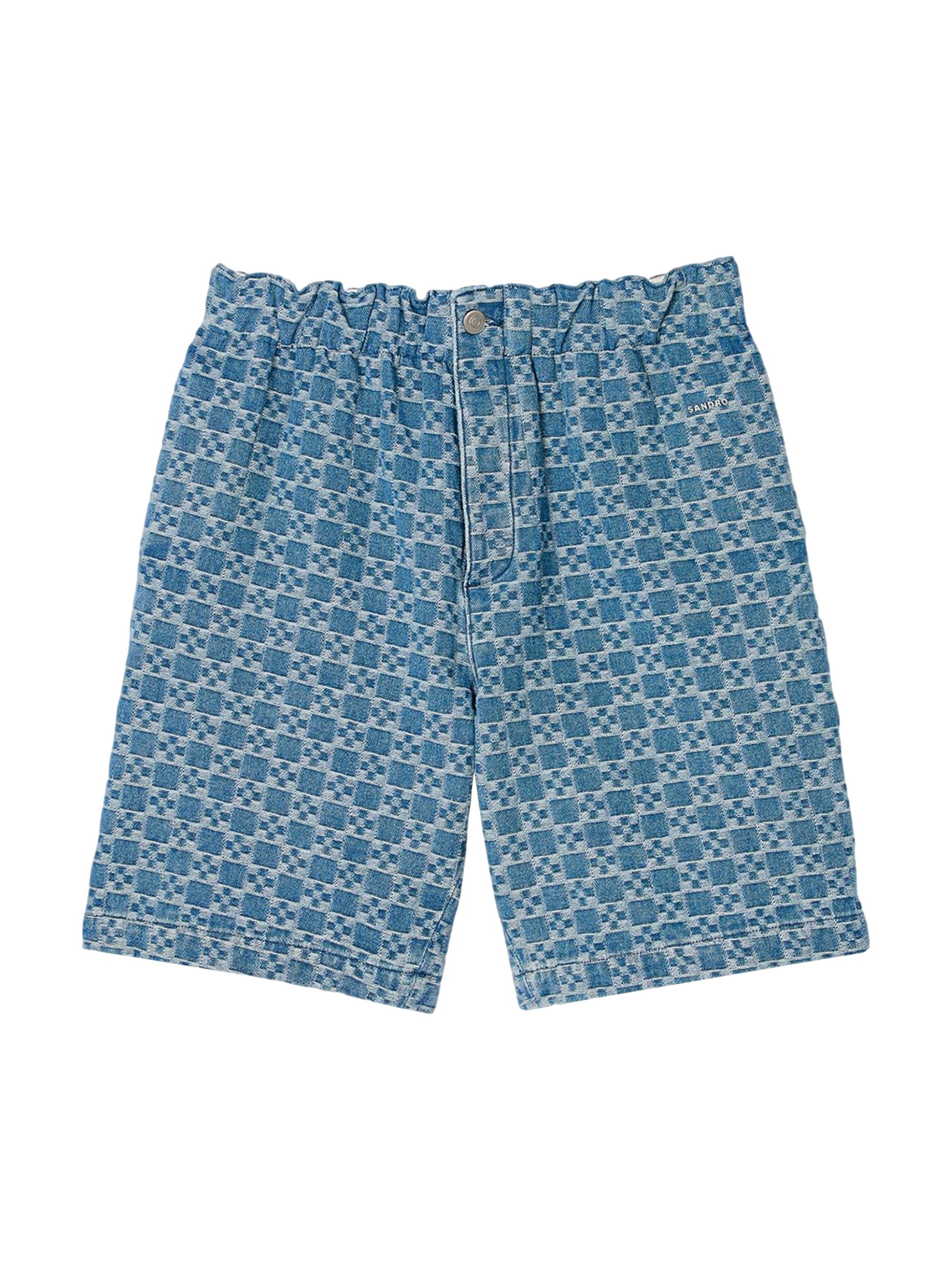 Sandro Men's Square Cross Denim Bermuda Shorts - Sky Blue