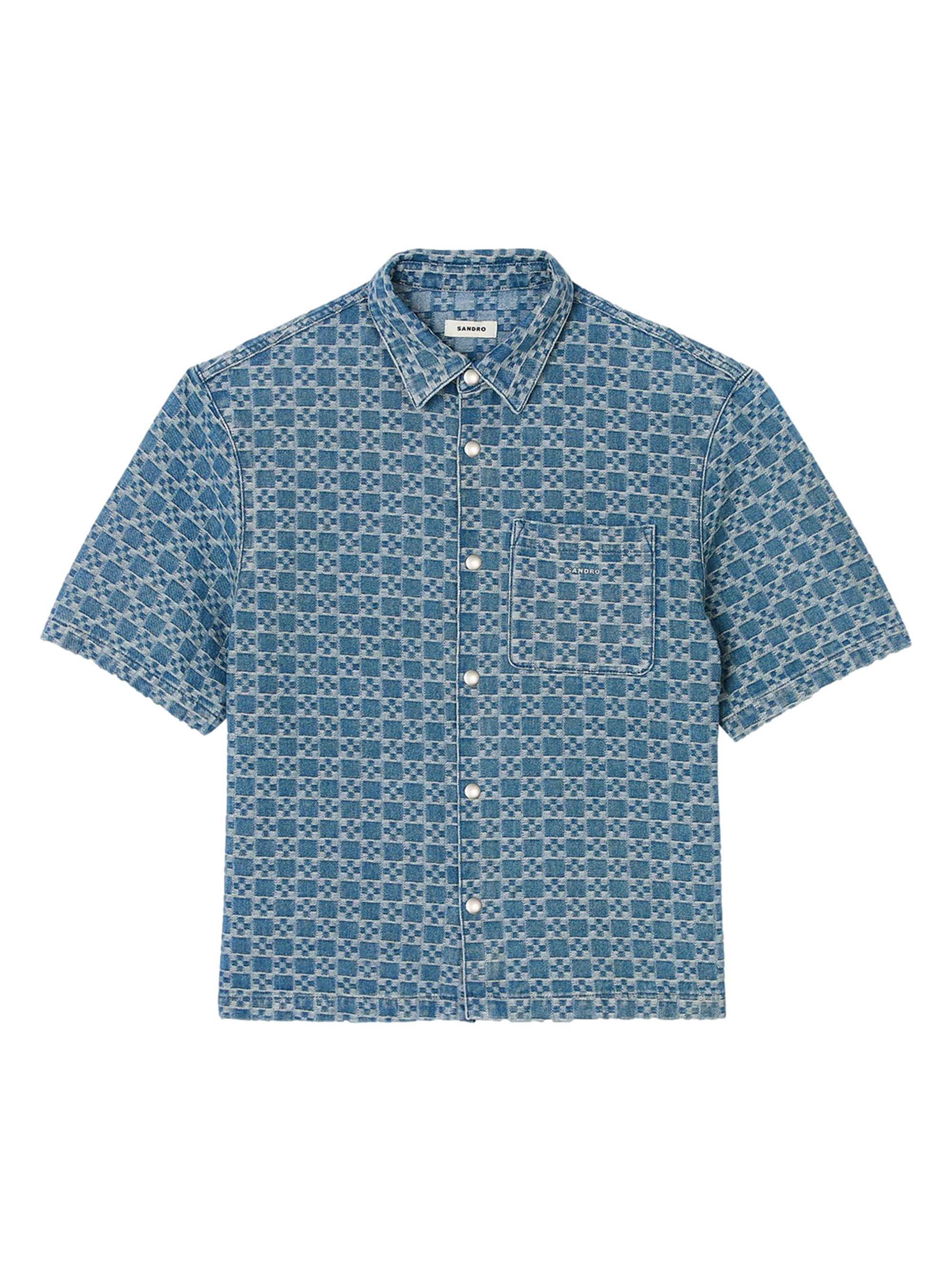 Sandro Square Cross Denim Shirt Saks Fifth Avenue