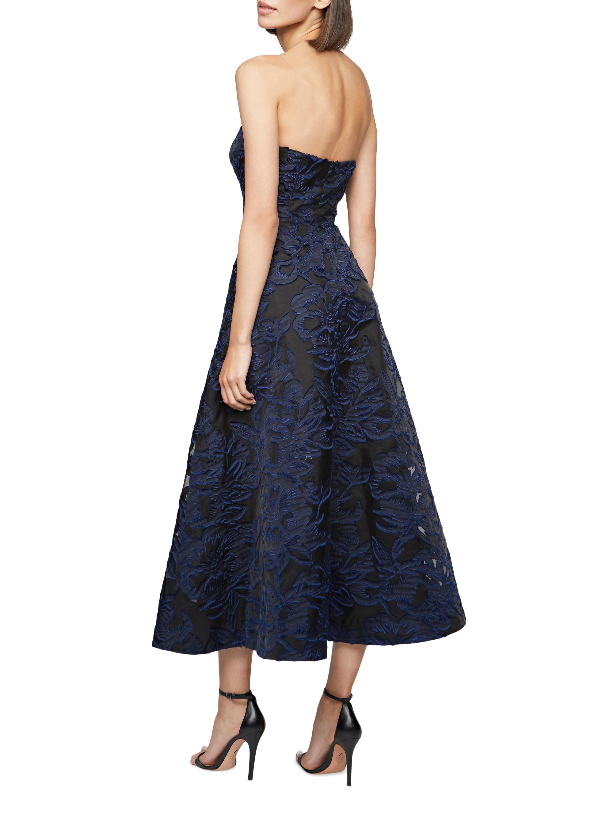 Theia Laure Floral Jacquard Organza Strapless Cocktail Dress | Saks Fifth  Avenue