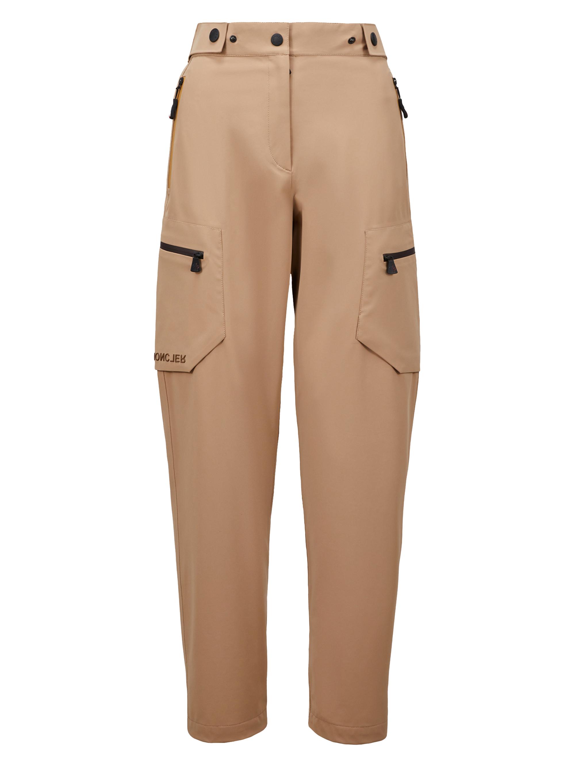 Moncler Grenoble Women's Hard Shell Water Repellent Trousers with Snap Waist - Beige