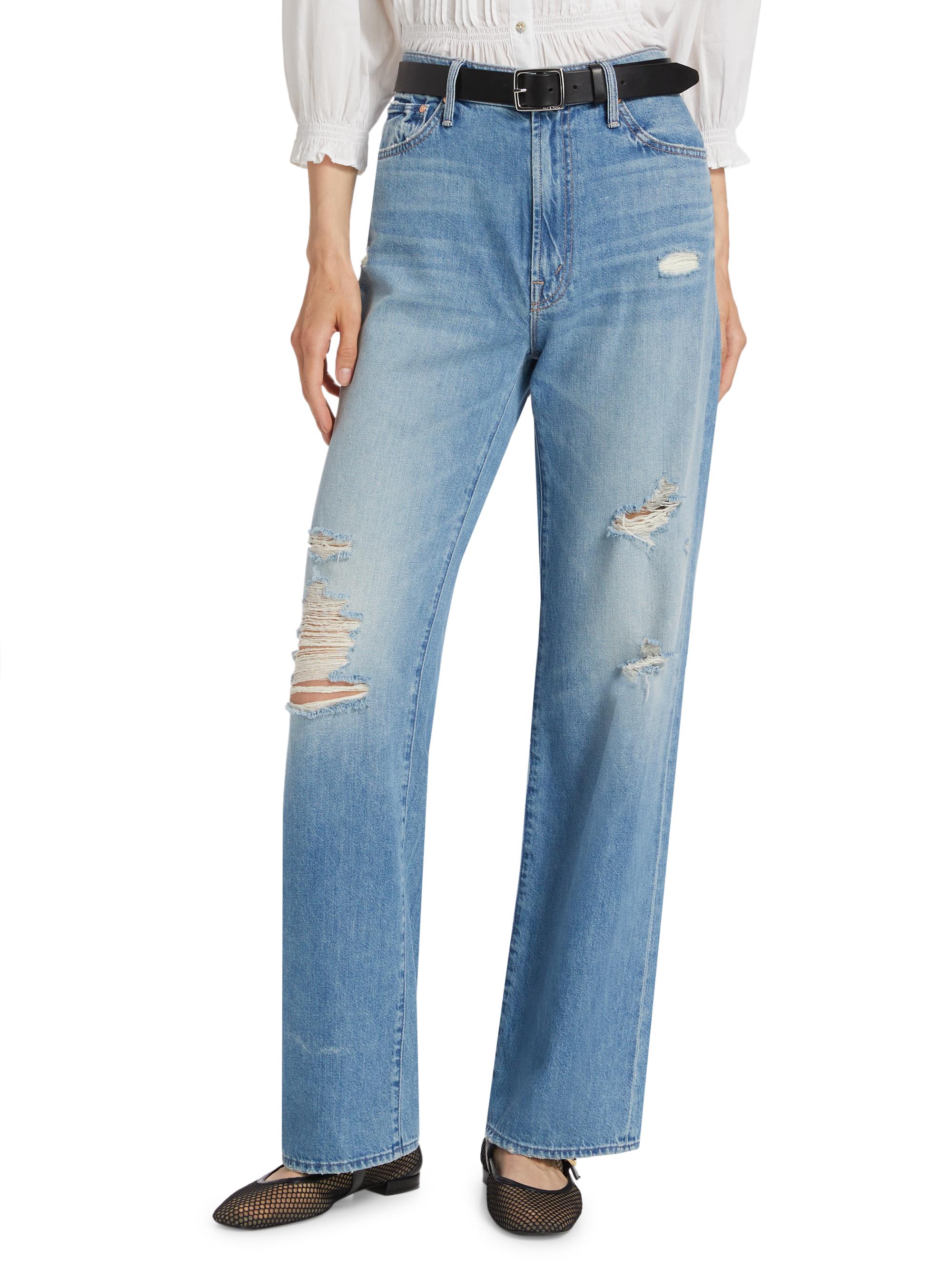 Mother The Dodger Sneak Distressed Denim Jeans | Saks Fifth