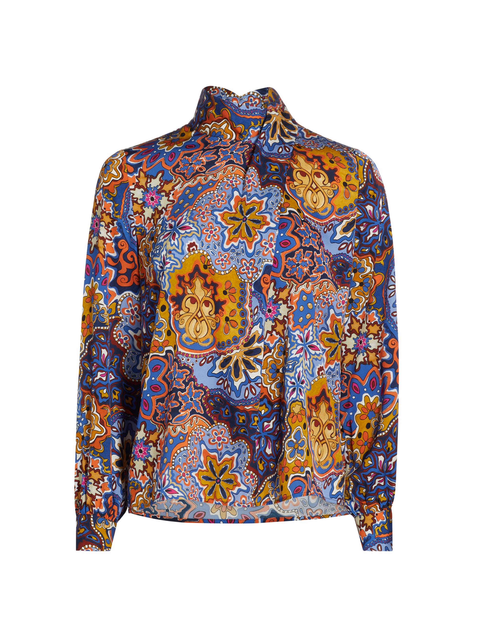 Elie Tahari Women's The Jaden Paisley Silk Blouse - Night Garden Print
