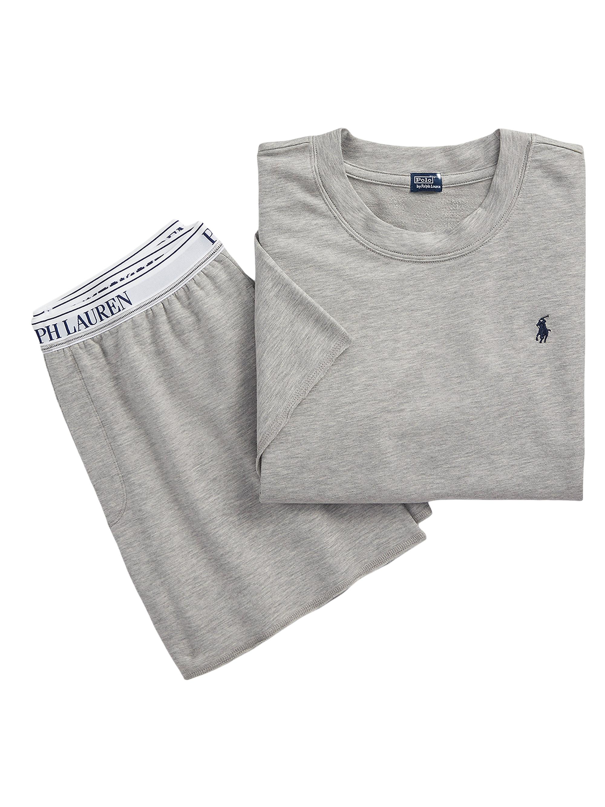 Polo Ralph Lauren Women's Club Terry 2-Piece Short-Sleeve Pajama Set - Heather Grey