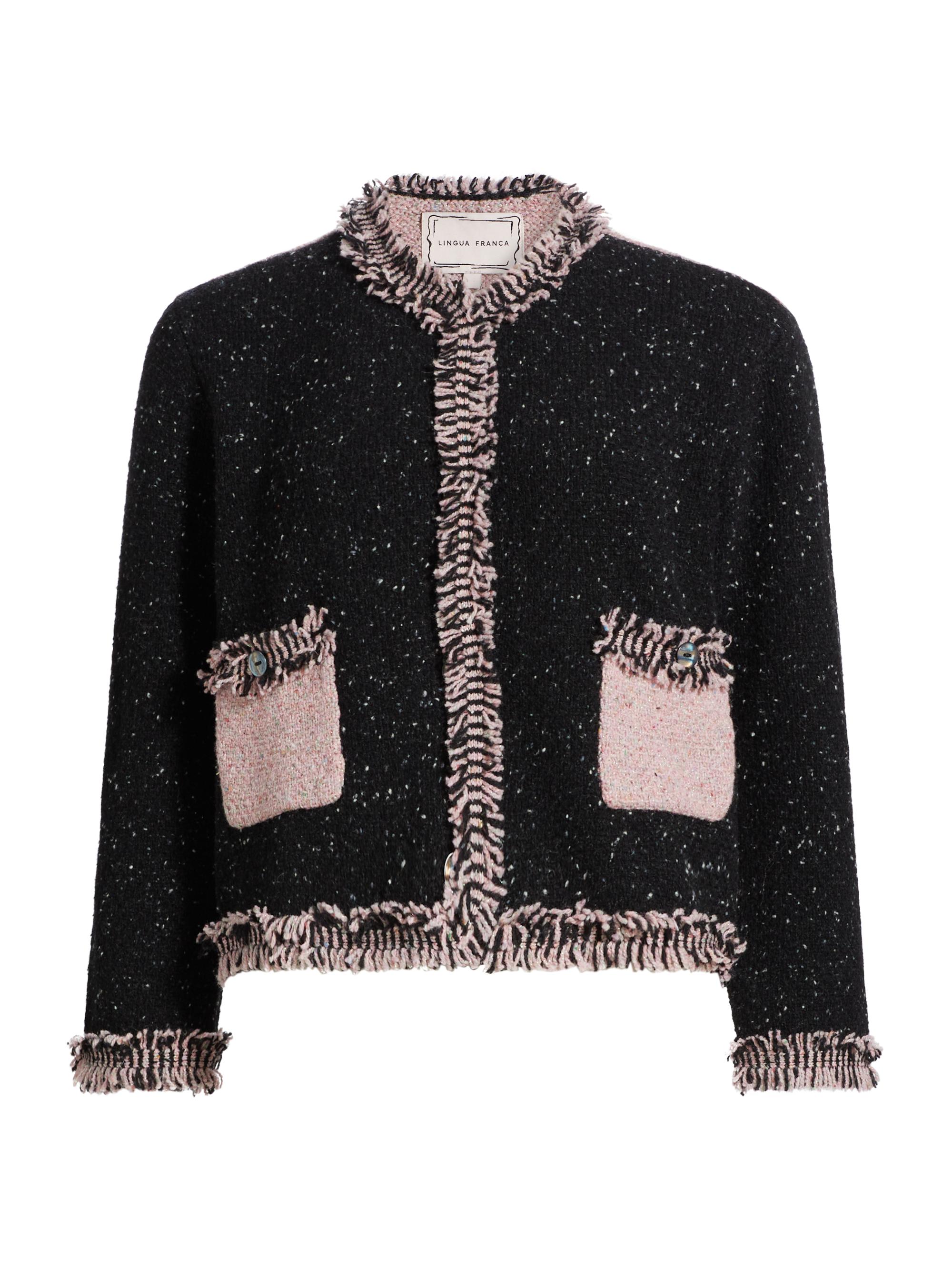 Lingua Franca Women's Onassis Wool-Blend Tweed Knit Jacket - Granola