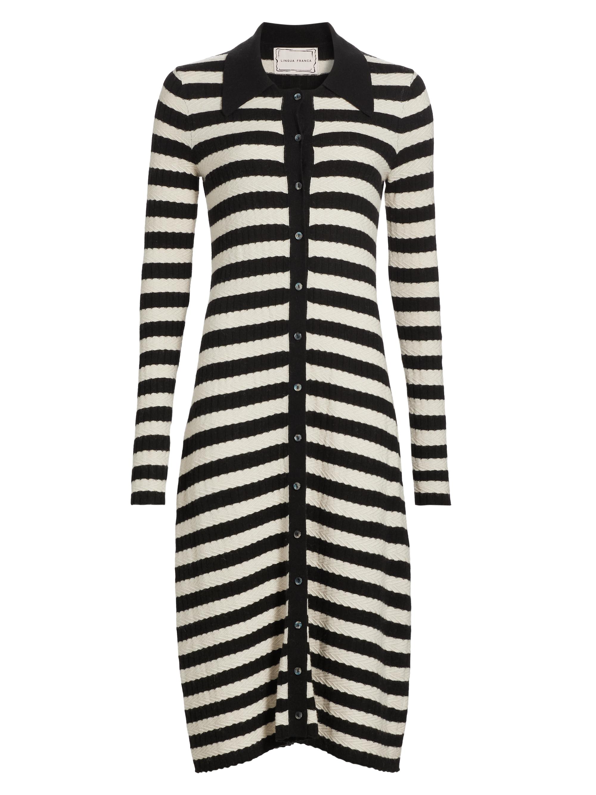 Lingua Franca Women's Morrissey Striped Midi-Dress - Jet