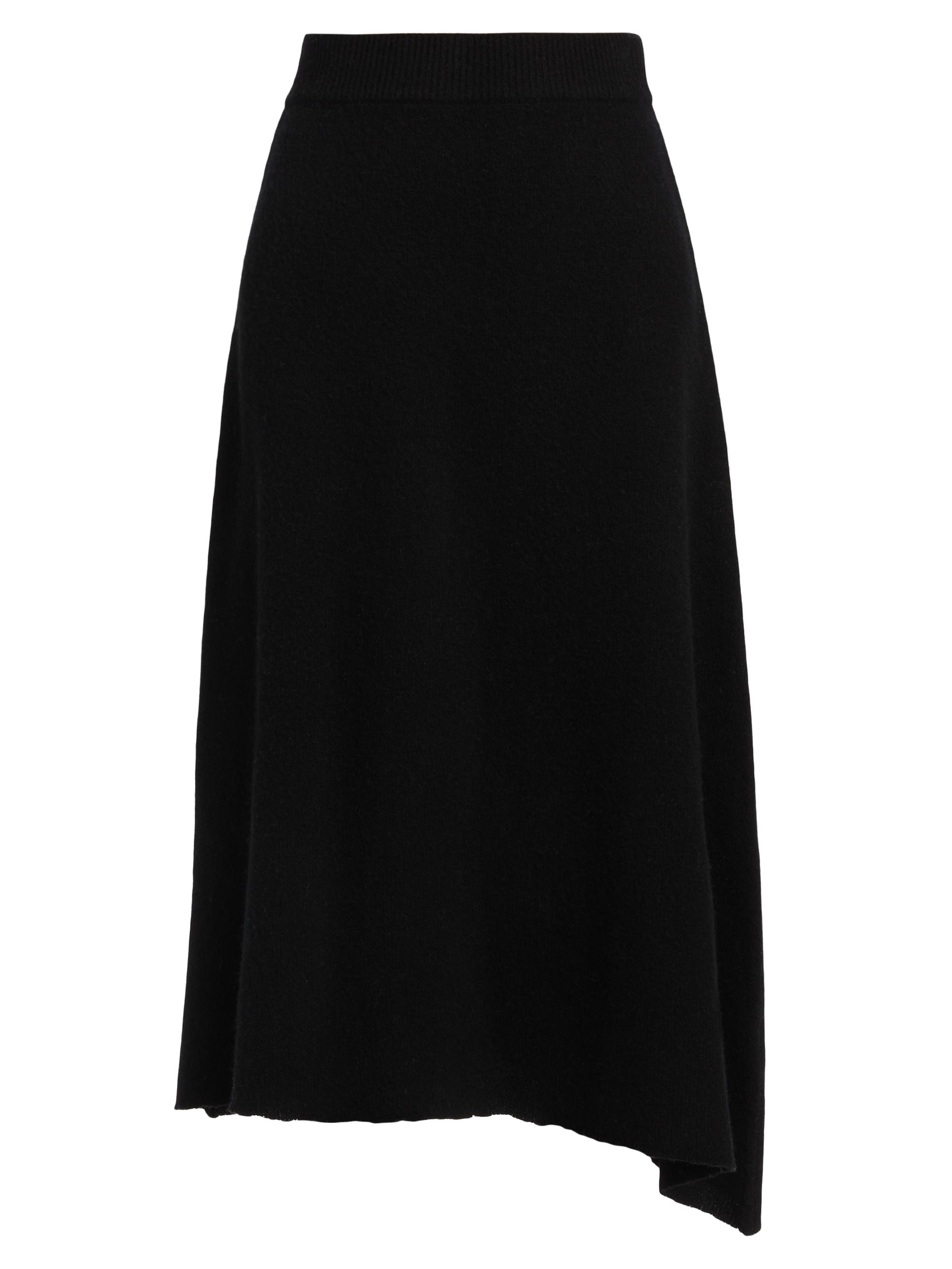 Lingua Franca Women's Brushed Wool A-Line Midi-Skirt - Black