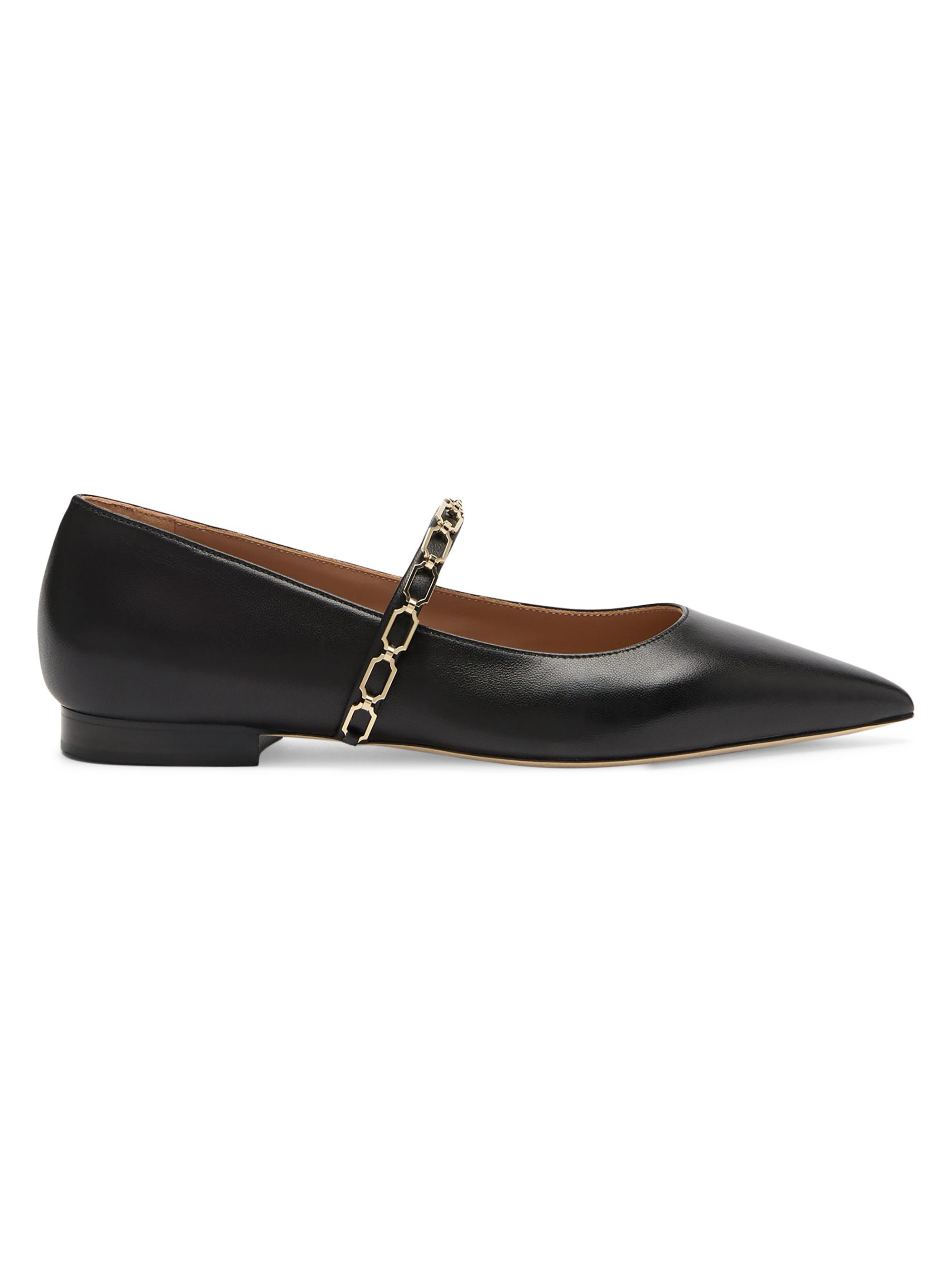 Malone Souliers Women's Virna Leather Flat Pumps - Black