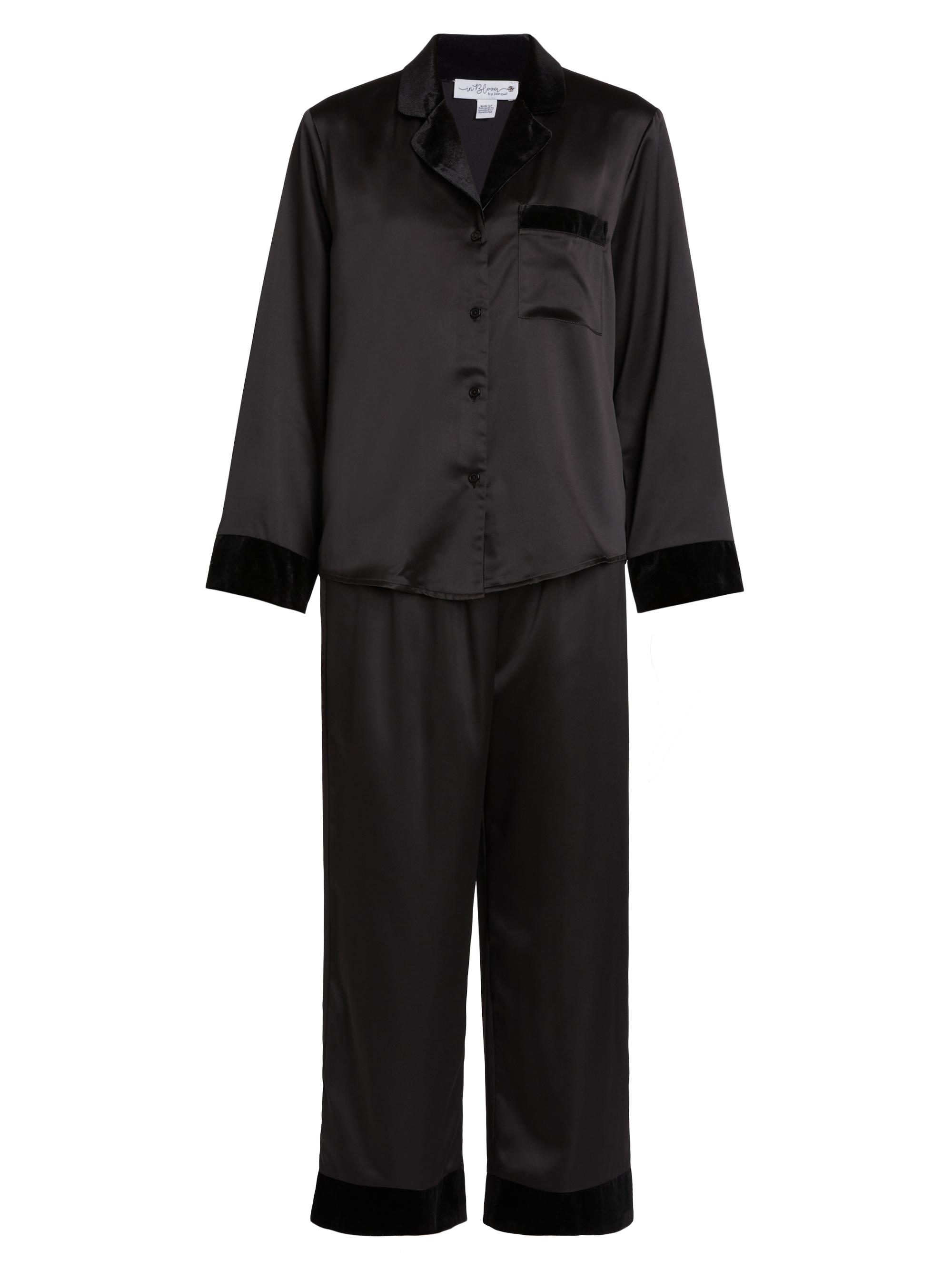In Bloom Women's Elora Satin Pajamas - Black