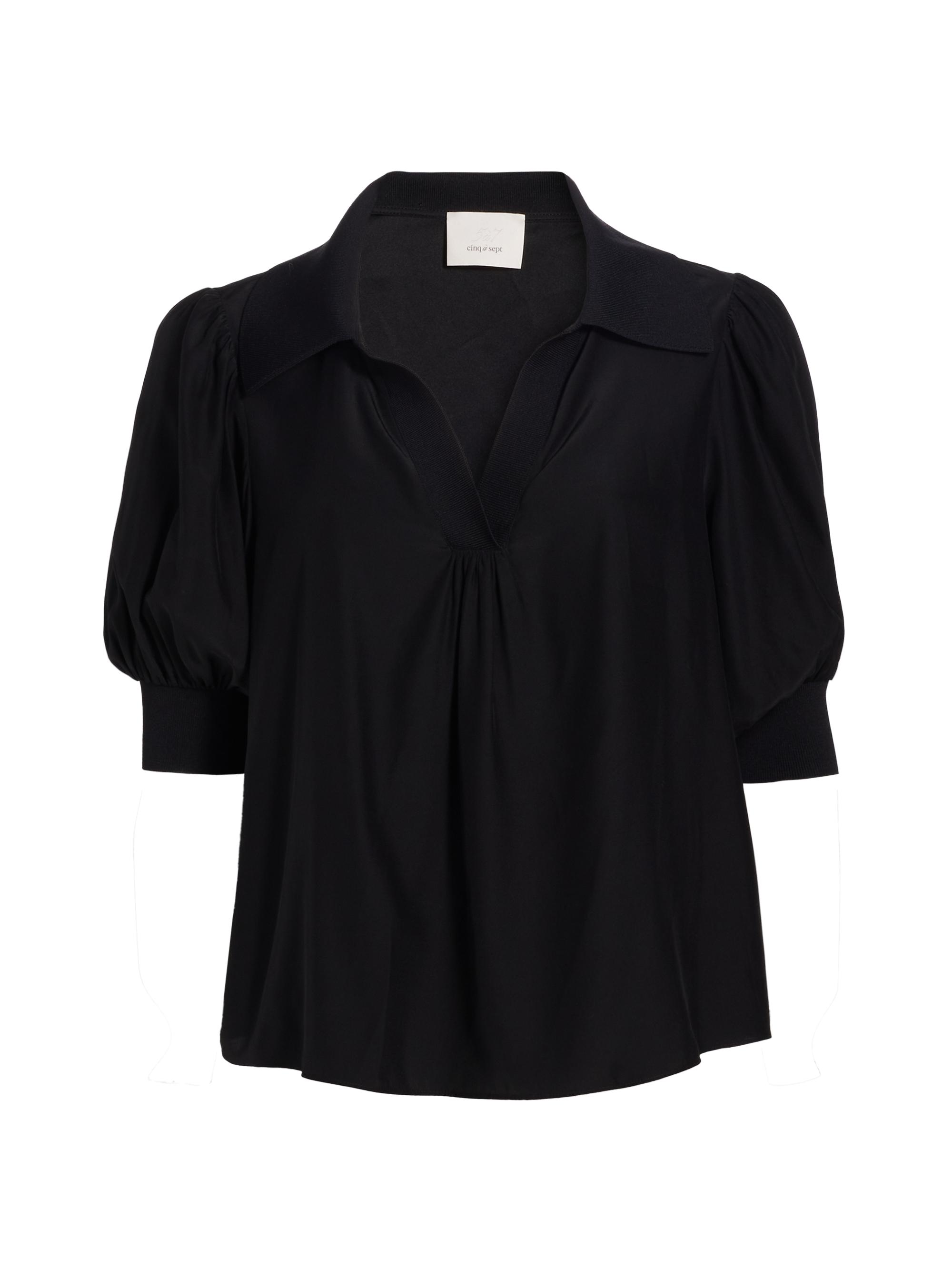 Cinq à Sept Women's Weldon Gathered Top - Black
