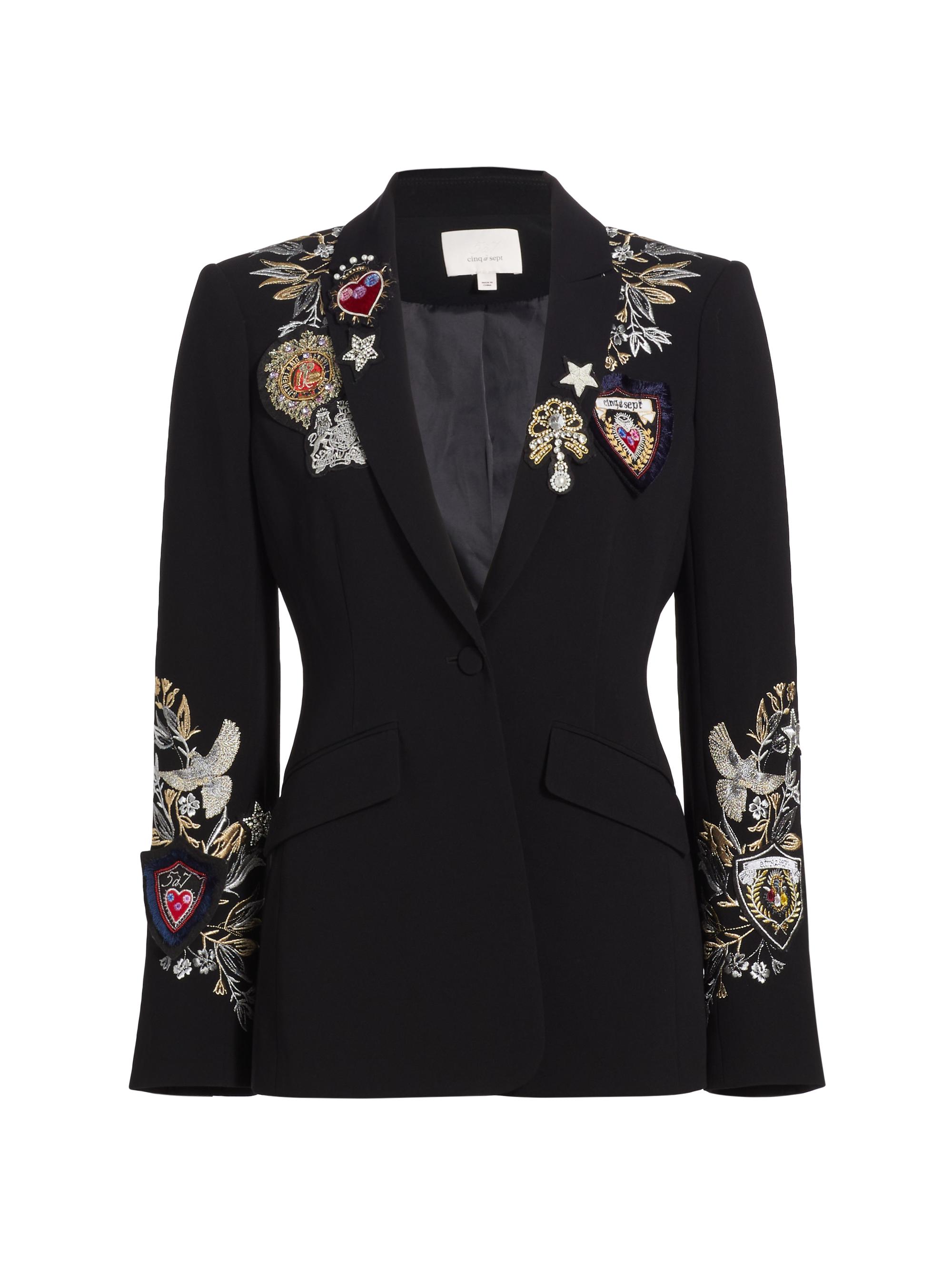 CINQ A SEPT Women's Cheyenne Embroidered Single-Breasted Blazer - Black Multi