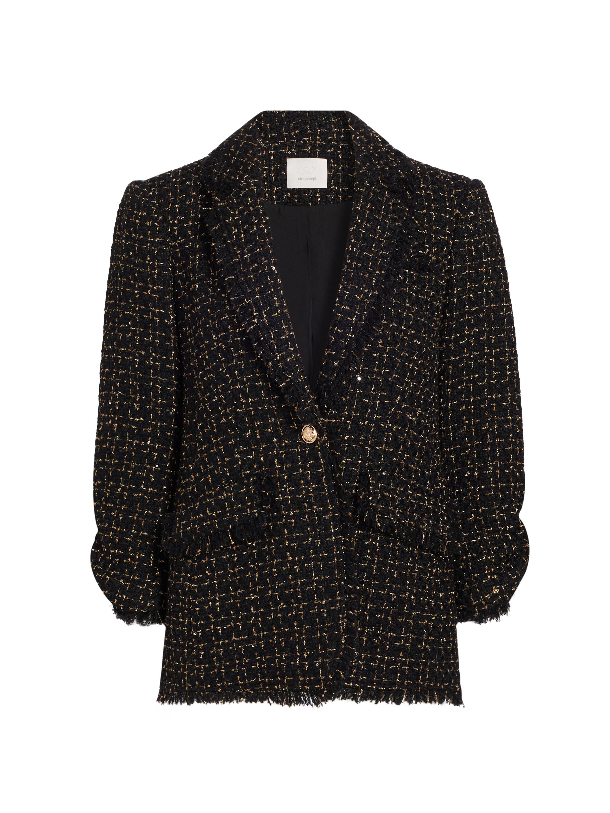 美品 ジプソフィア 2Ribbon Tweed Gillet ブラック 2Ribbon Tweed Gillet | gypsohila