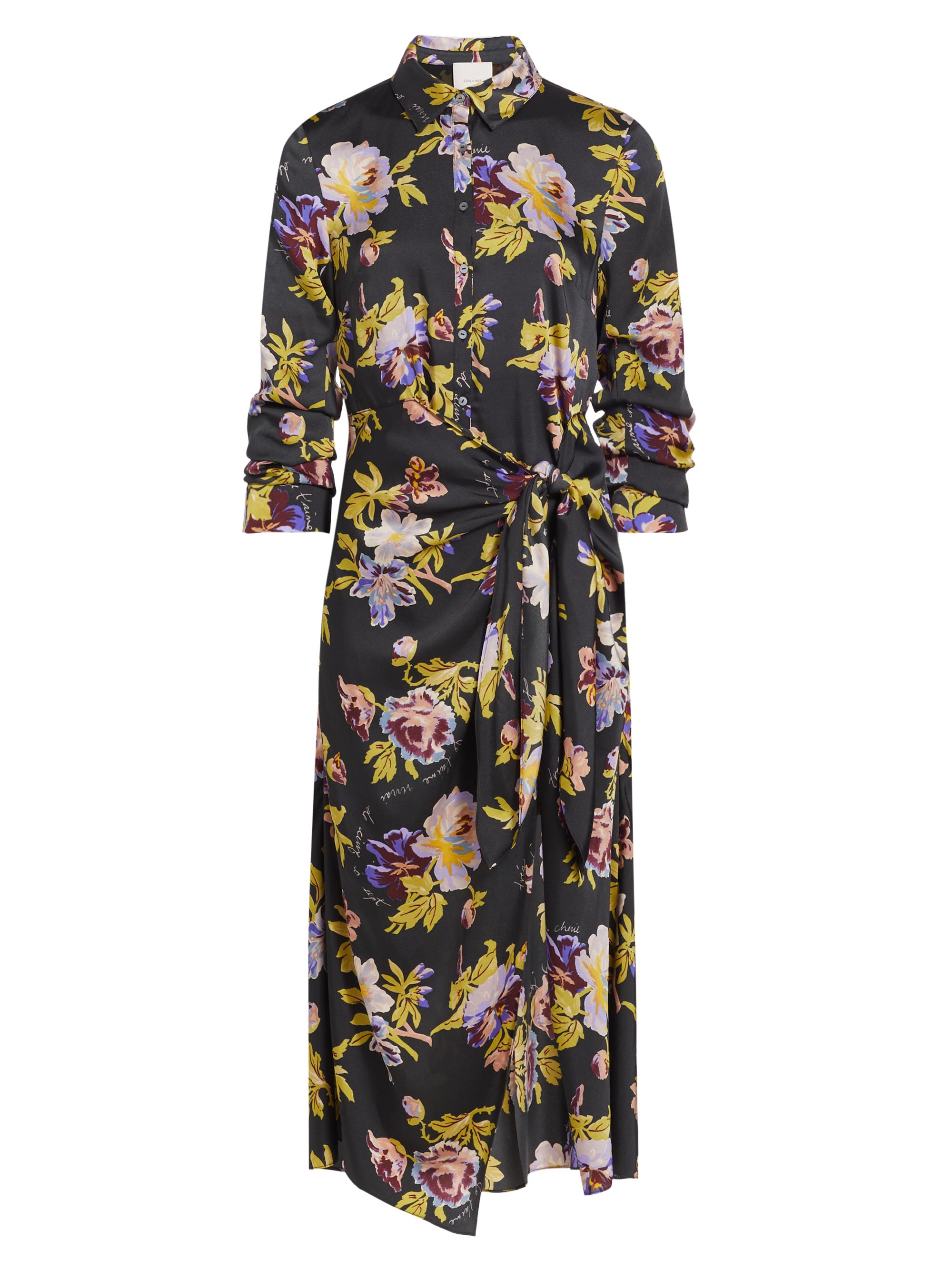 CINQ A SEPT Women's Brigitte Floral Twill Midi Dress - Black Multi